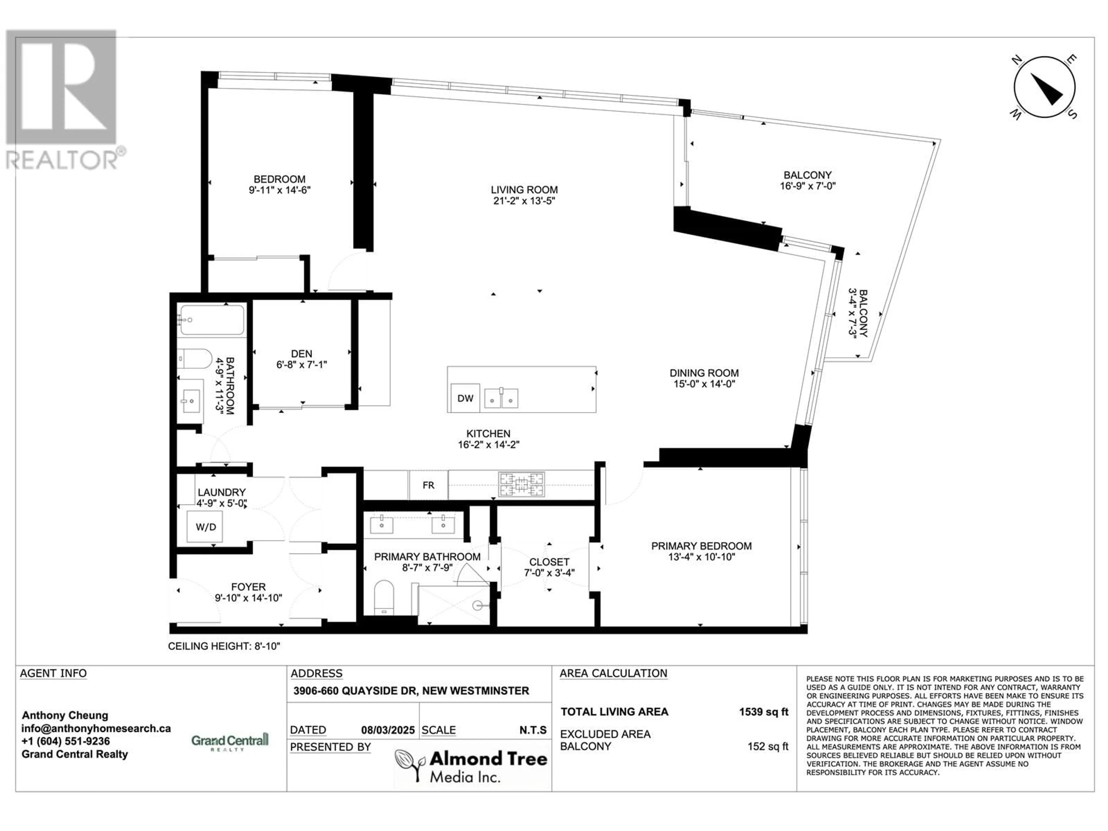 Floor plan for 3906 - 660 QUAYSIDE DRIVE, New Westminster British Columbia V3M0P1