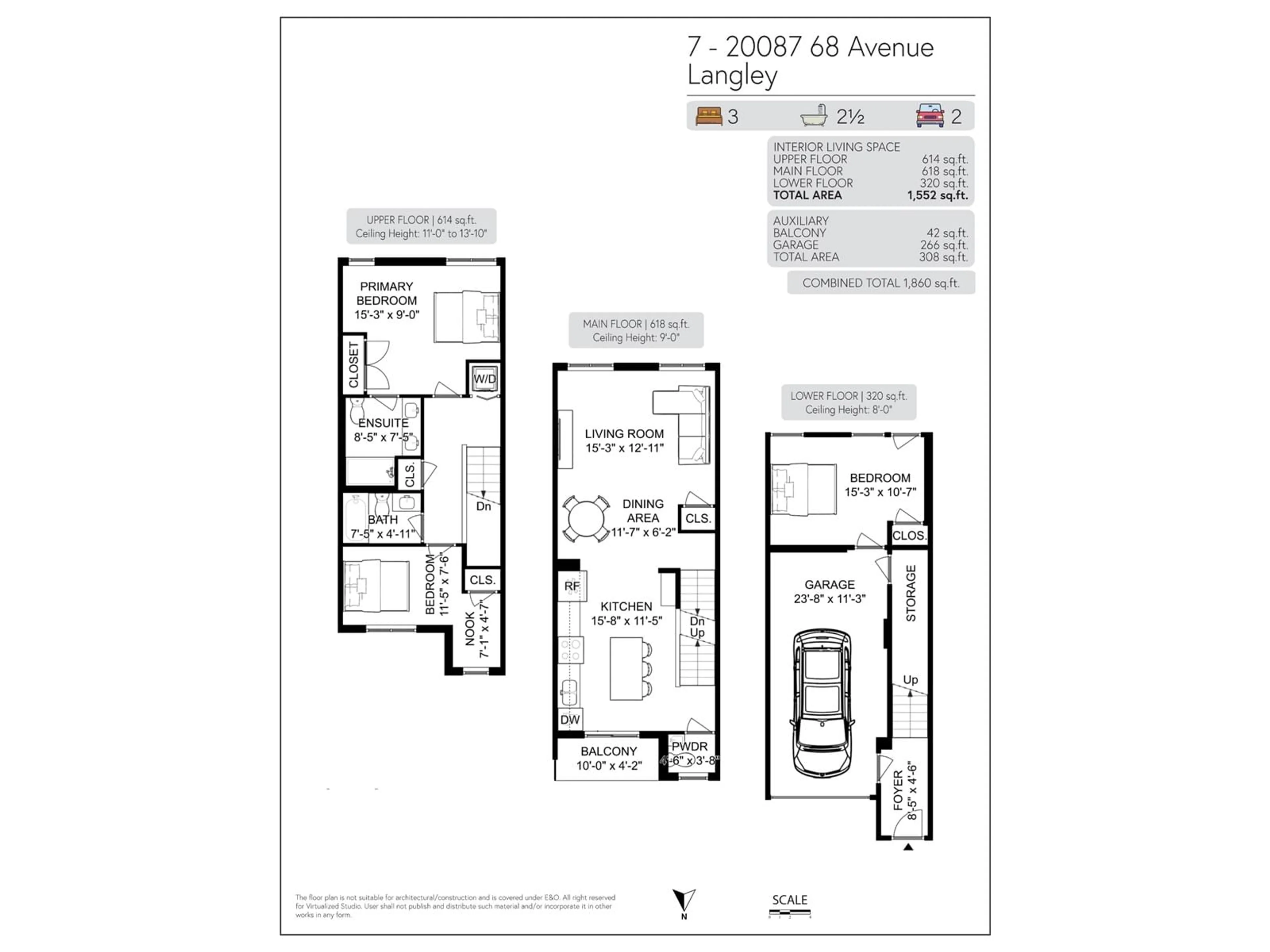 Floor plan for 7 - 20087 68, Langley British Columbia V2Y0Y4