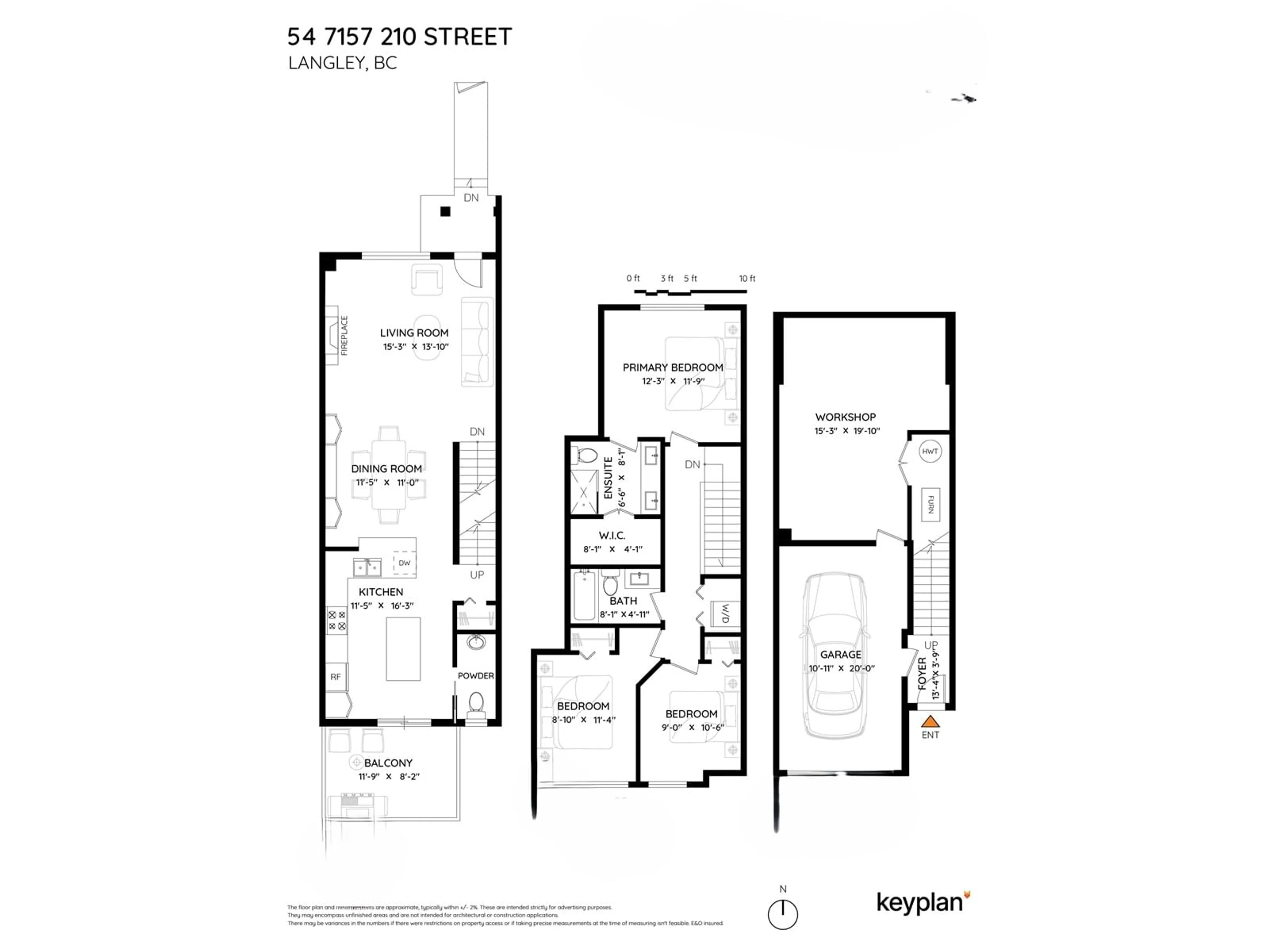 Floor plan for 54 - 7157 210, Langley British Columbia V2Y0T3