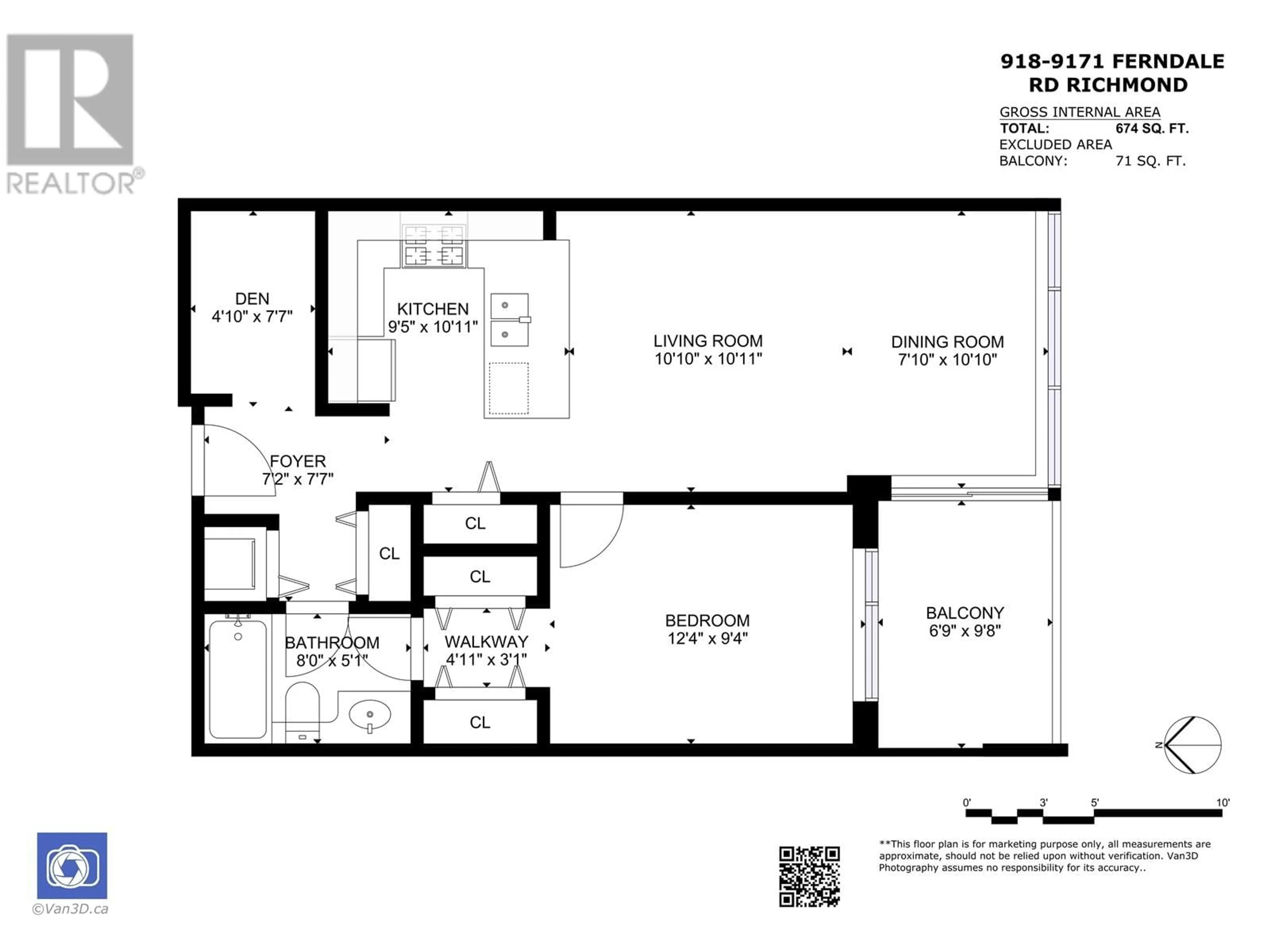 Floor plan for 918 - 9171 FERNDALE ROAD, Richmond British Columbia V6Y0A5