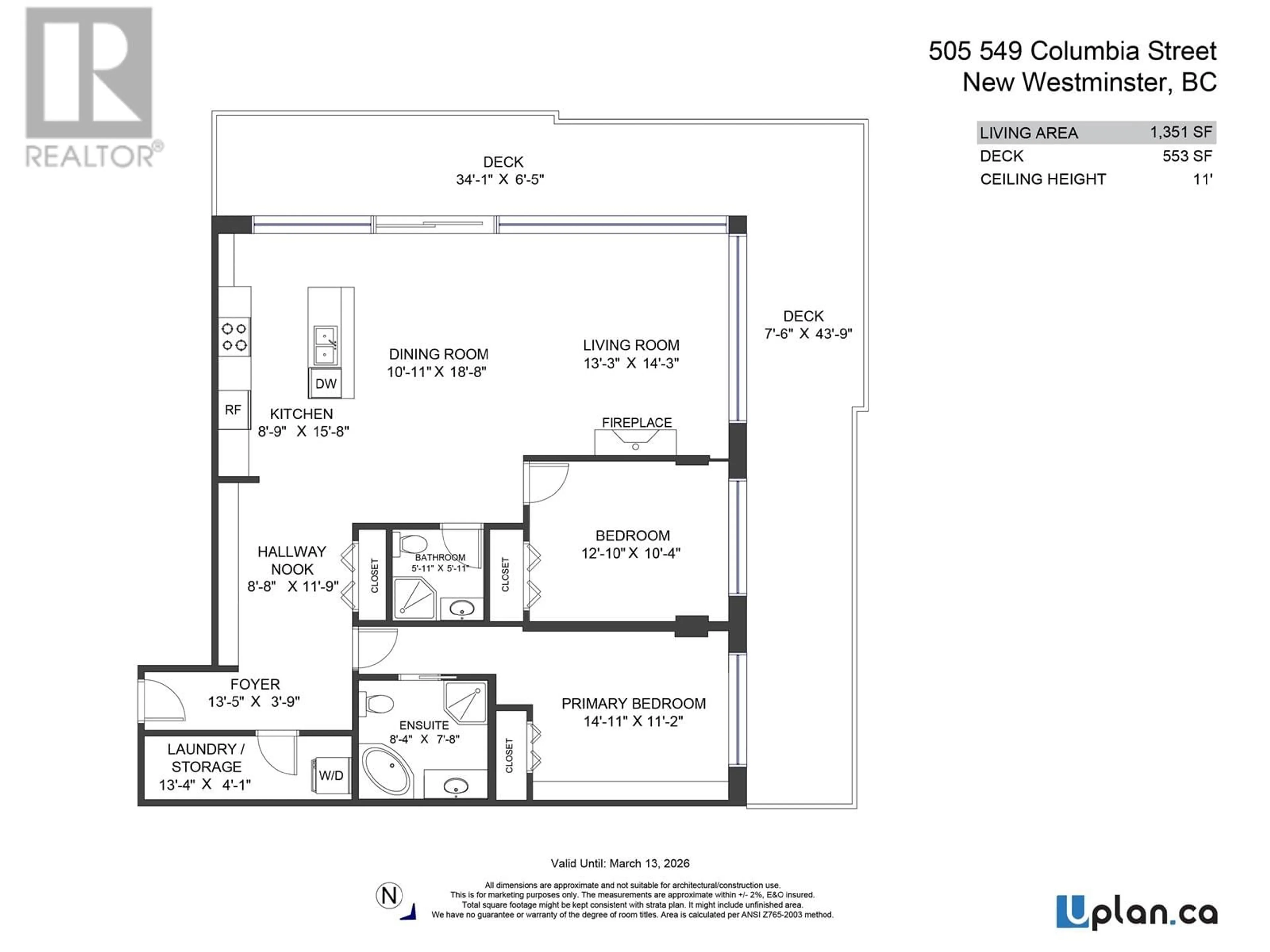 Floor plan for 505 - 549 COLUMBIA STREET, New Westminster British Columbia V3L1B3