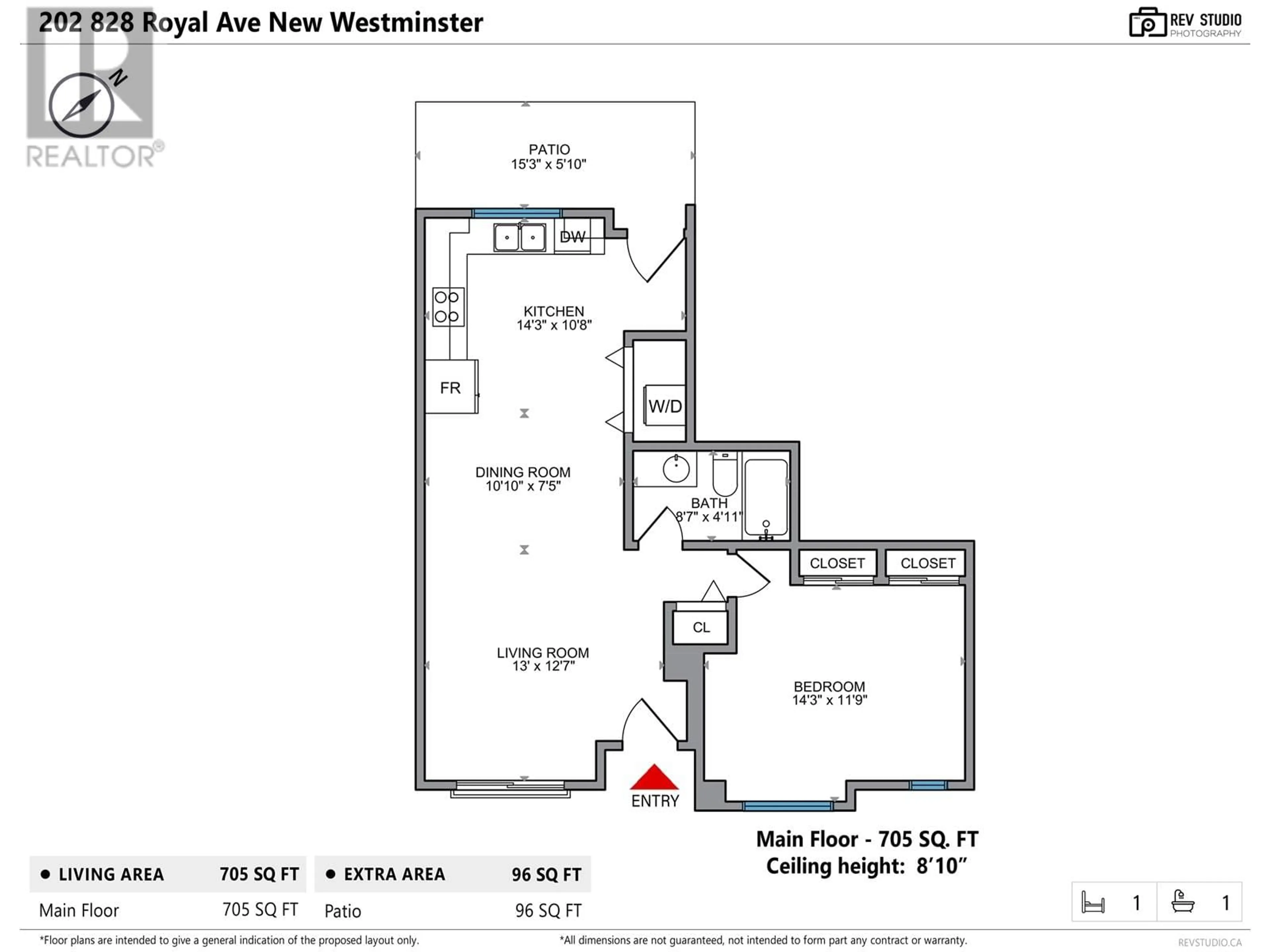 Floor plan for 202 - 828 ROYAL AVENUE, New Westminster British Columbia V3M1J9