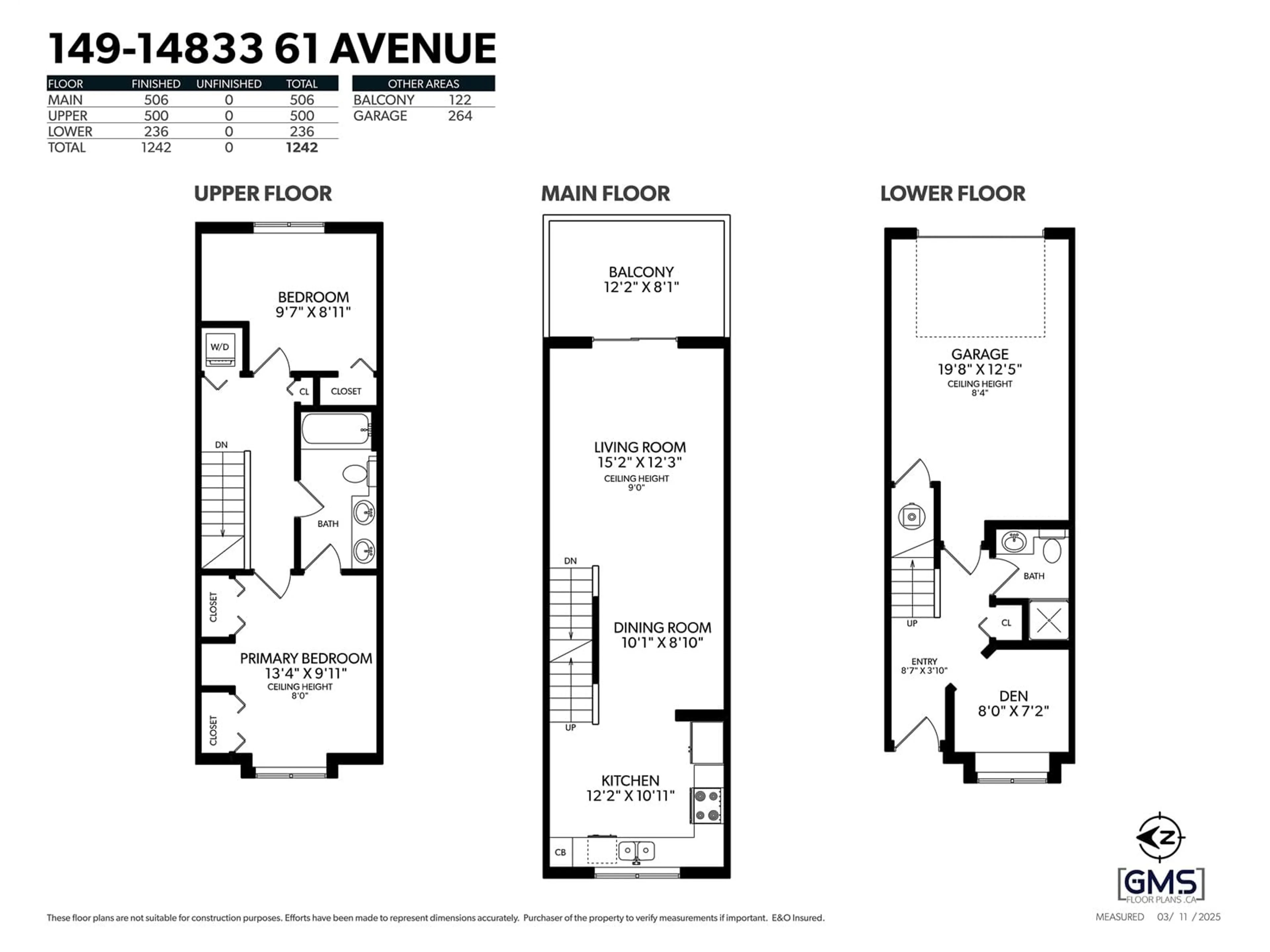 Floor plan for 149 14833 61 AVENUE, Surrey British Columbia V3S6T6