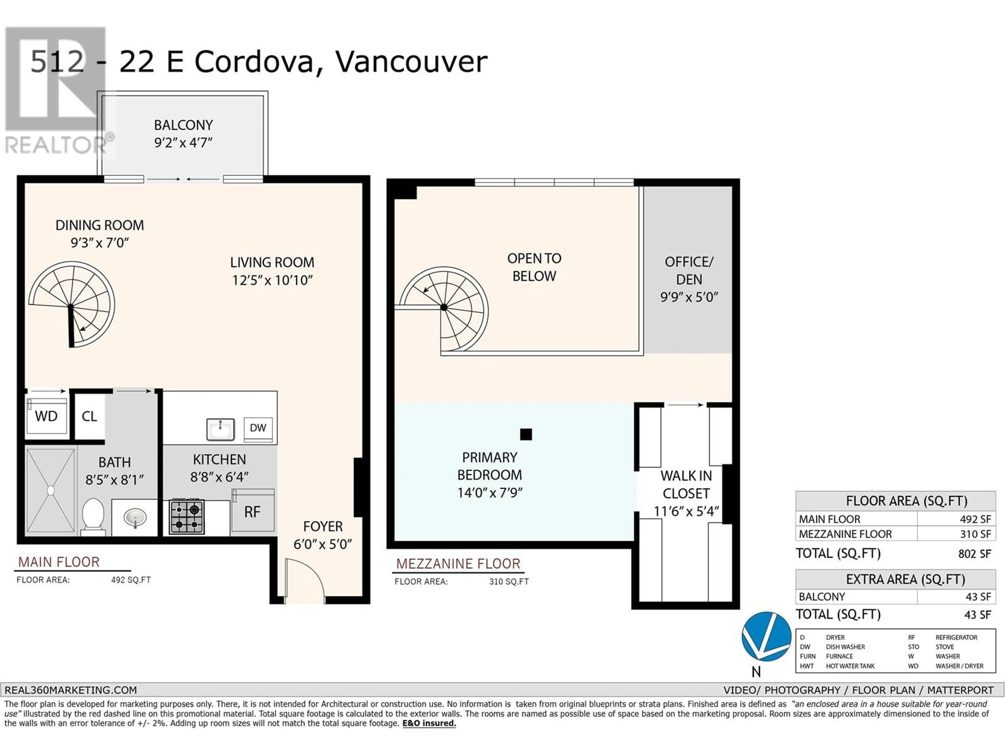 Floor plan for 512 22 E CORDOVA STREET, Vancouver British Columbia V6A4G8