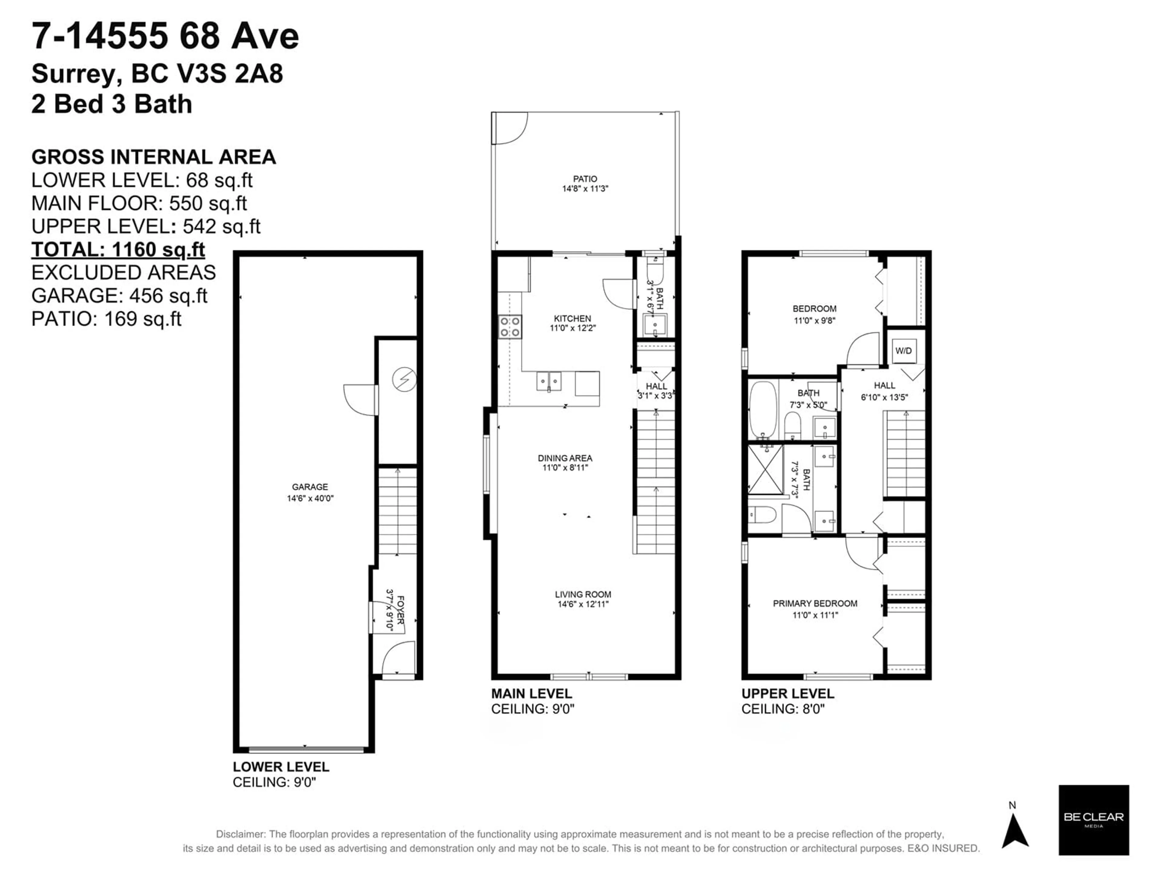 Floor plan for 7 - 14555 68, Surrey British Columbia V3S2A8