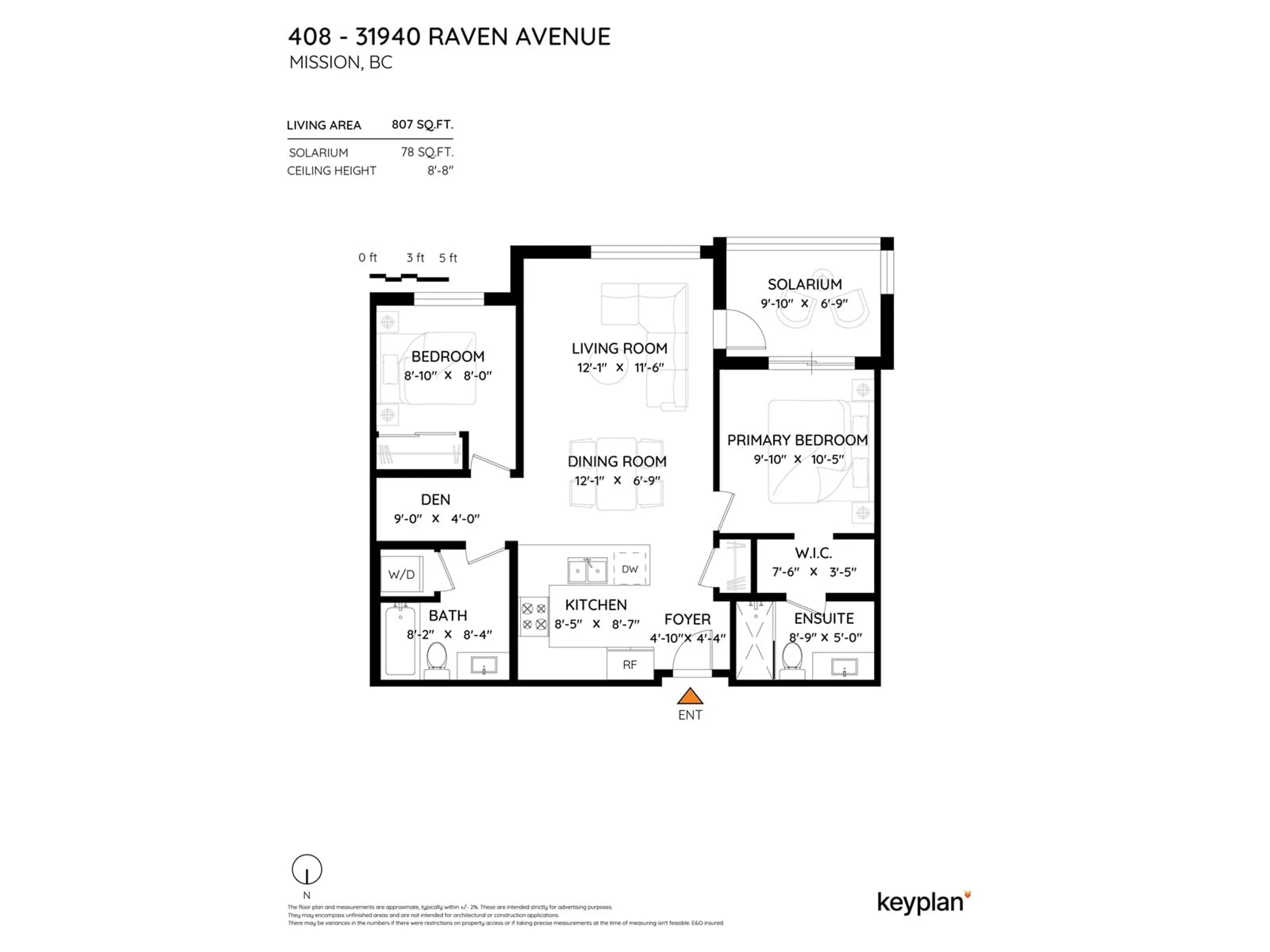 Floor plan for 408 - 31940 RAVEN, Mission British Columbia V2V0L1