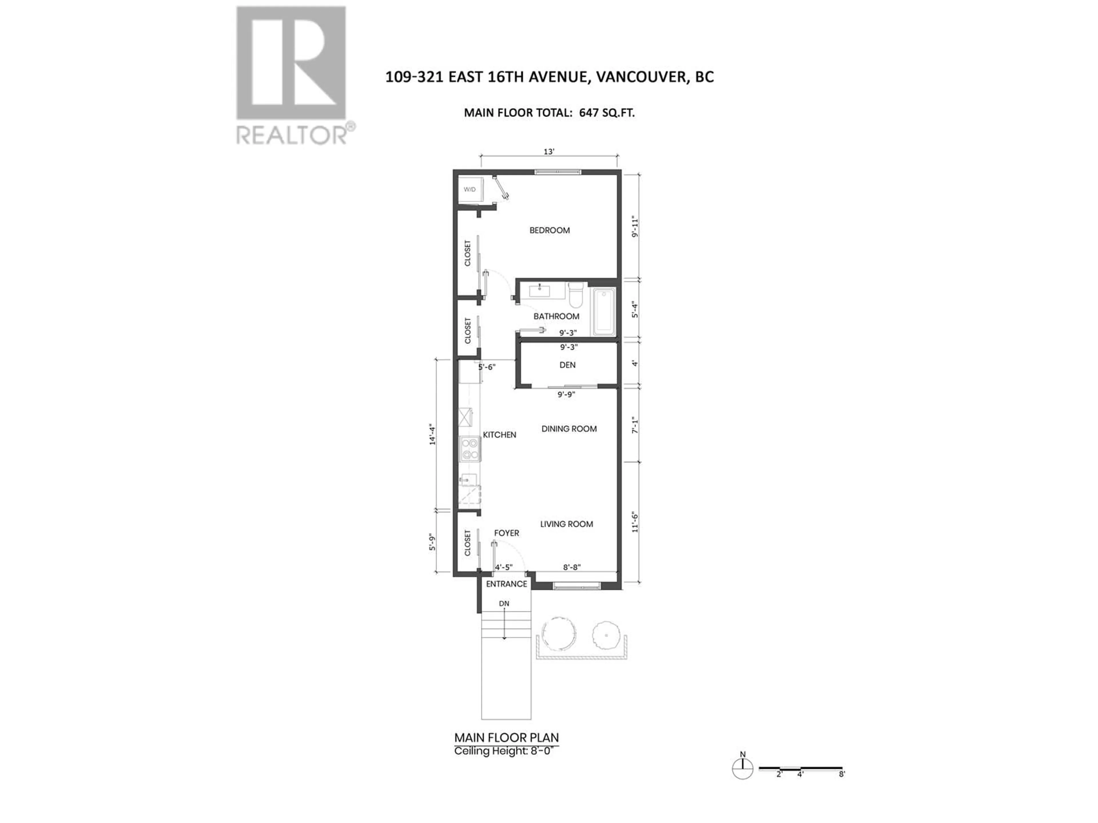 Floor plan for 109 - 321 16TH AVENUE, Vancouver British Columbia V5T2T7