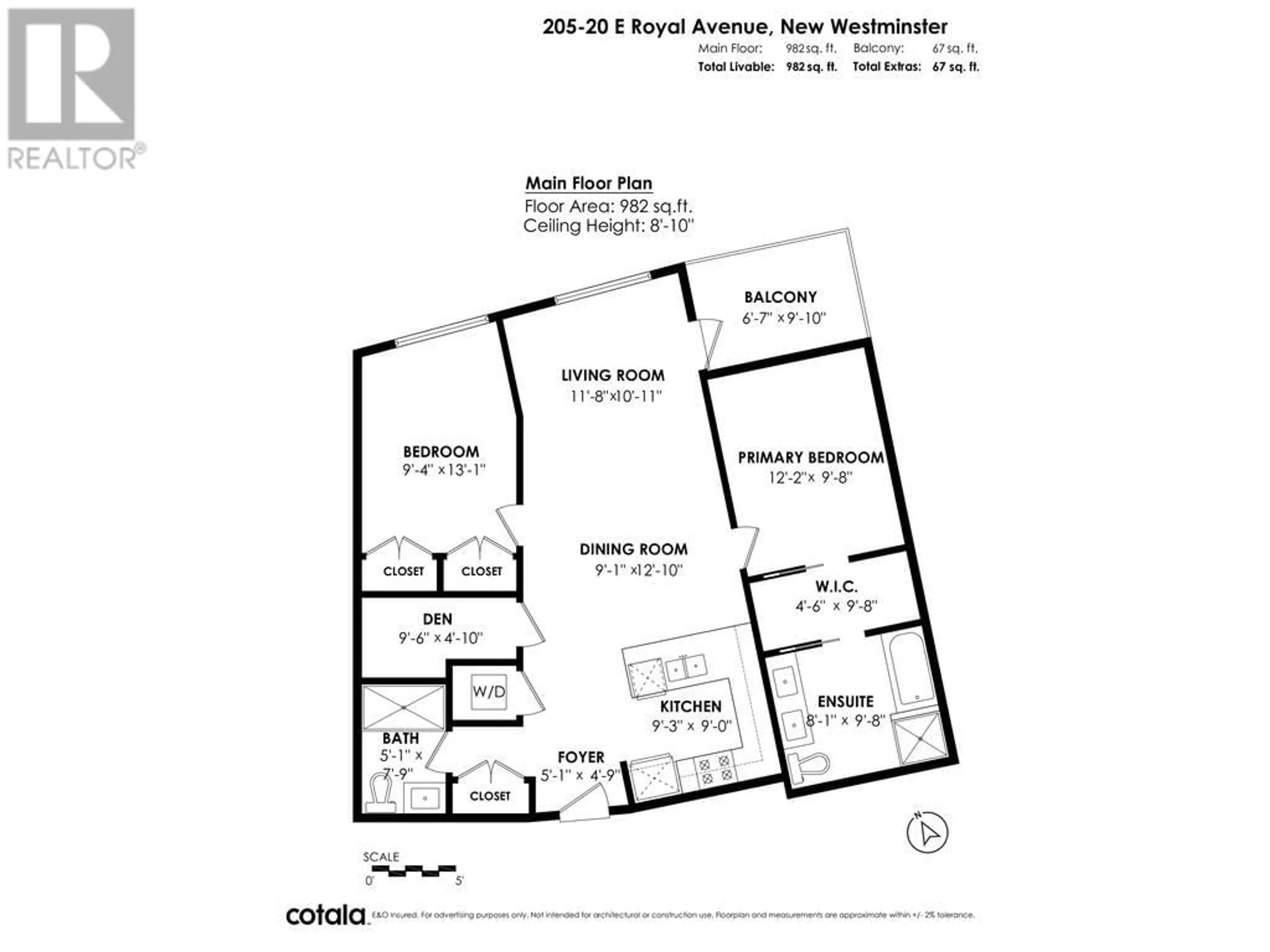Floor plan for 205 - 20 ROYAL AVENUE, New Westminster British Columbia V3L0G9
