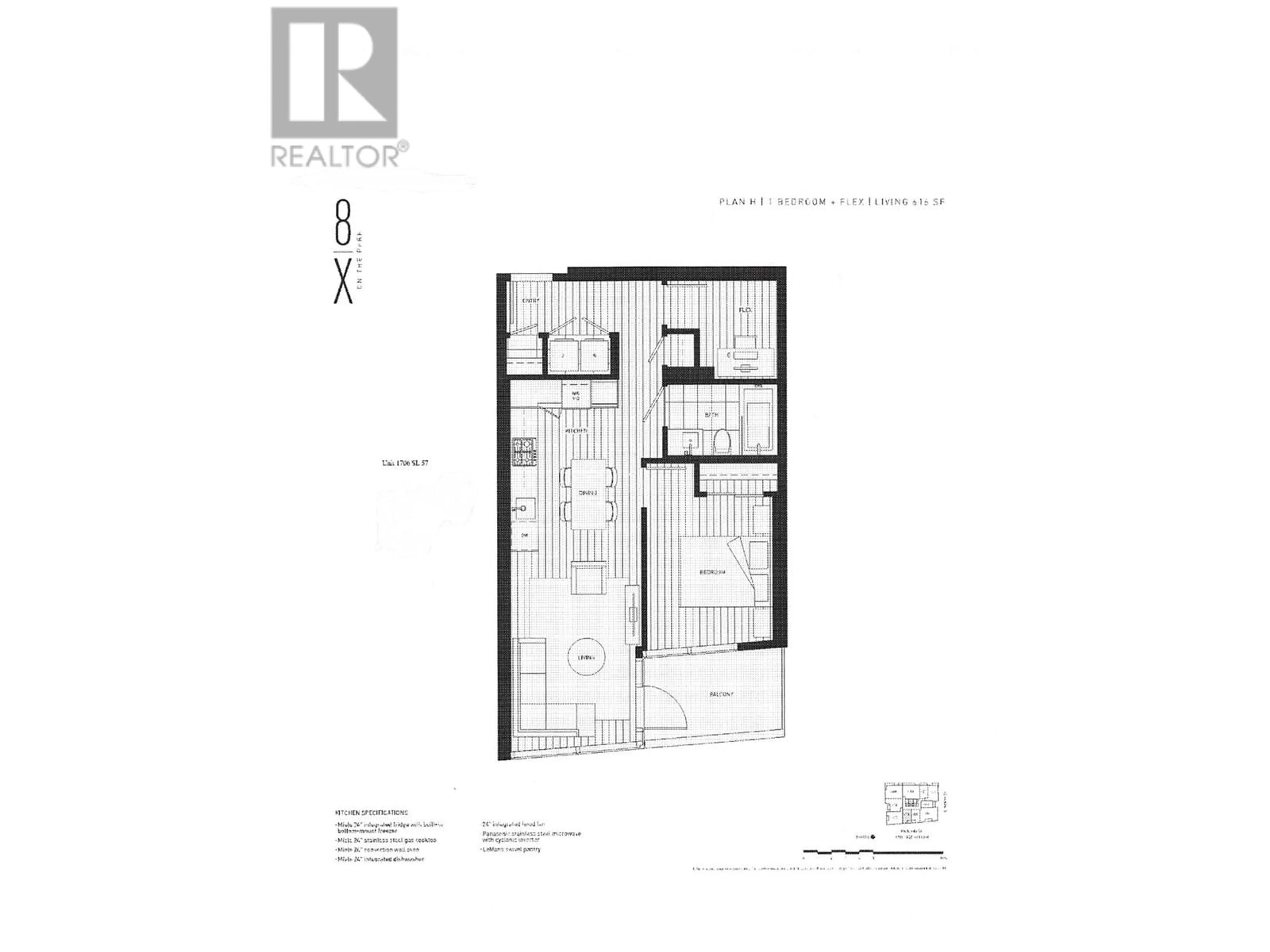 Floor plan for 1706 - 1111 RICHARDS STREET, Vancouver British Columbia V6B0S3