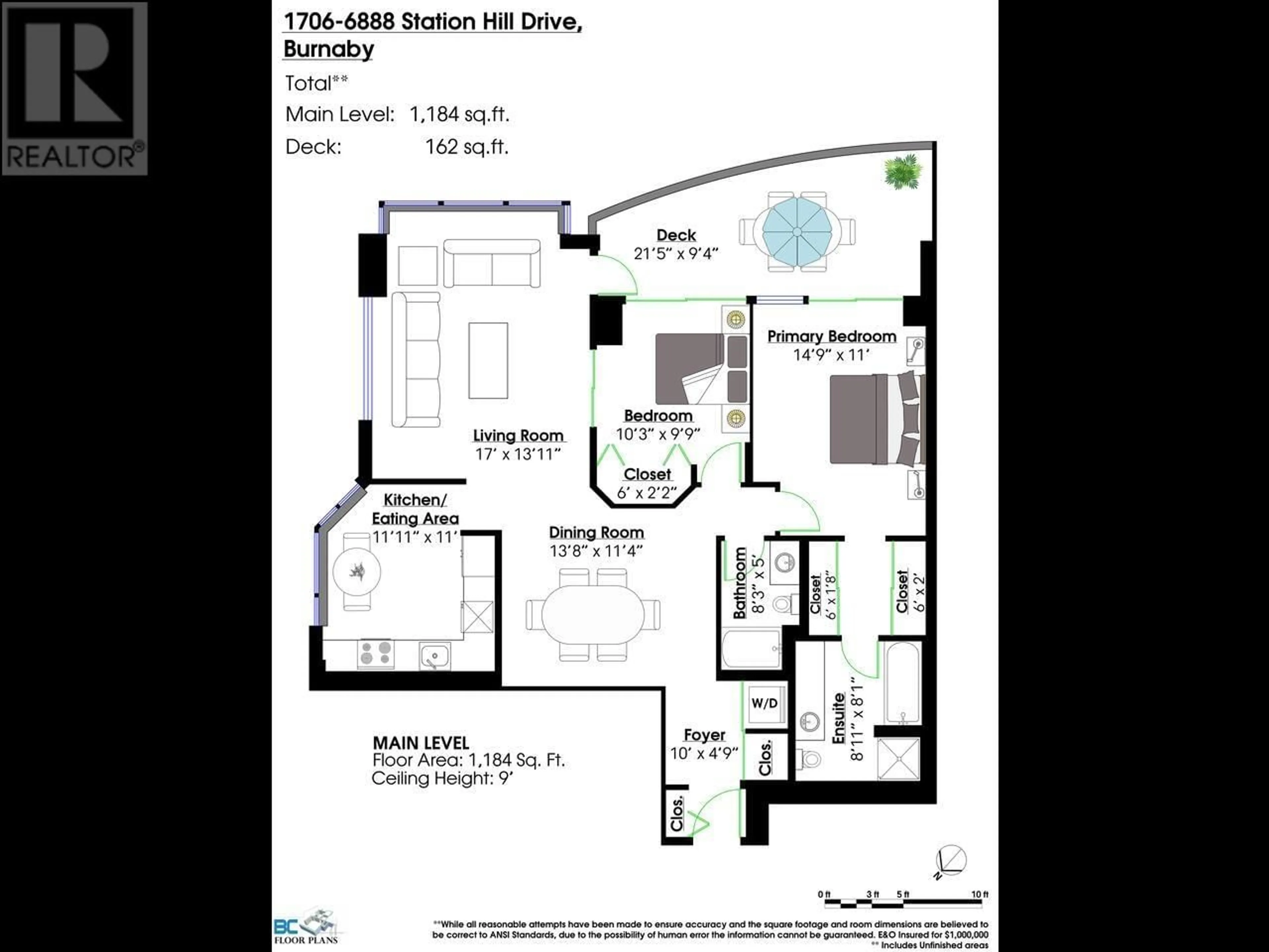 Floor plan for 1706 - 6888 STATION HILL DRIVE, Burnaby British Columbia V3N4X5