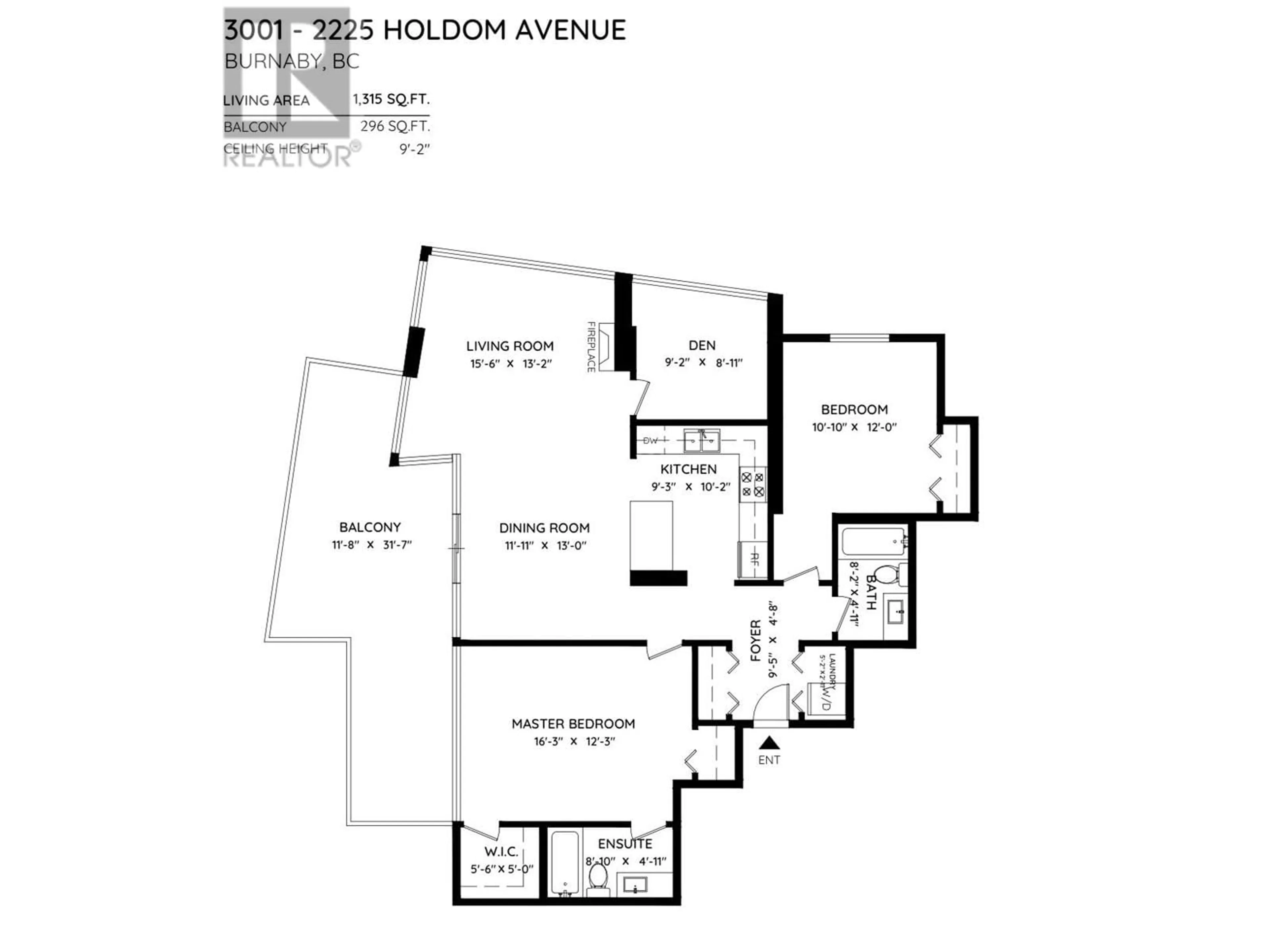 Floor plan for 3001 - 2225 HOLDOM AVENUE, Burnaby British Columbia V5B0A1