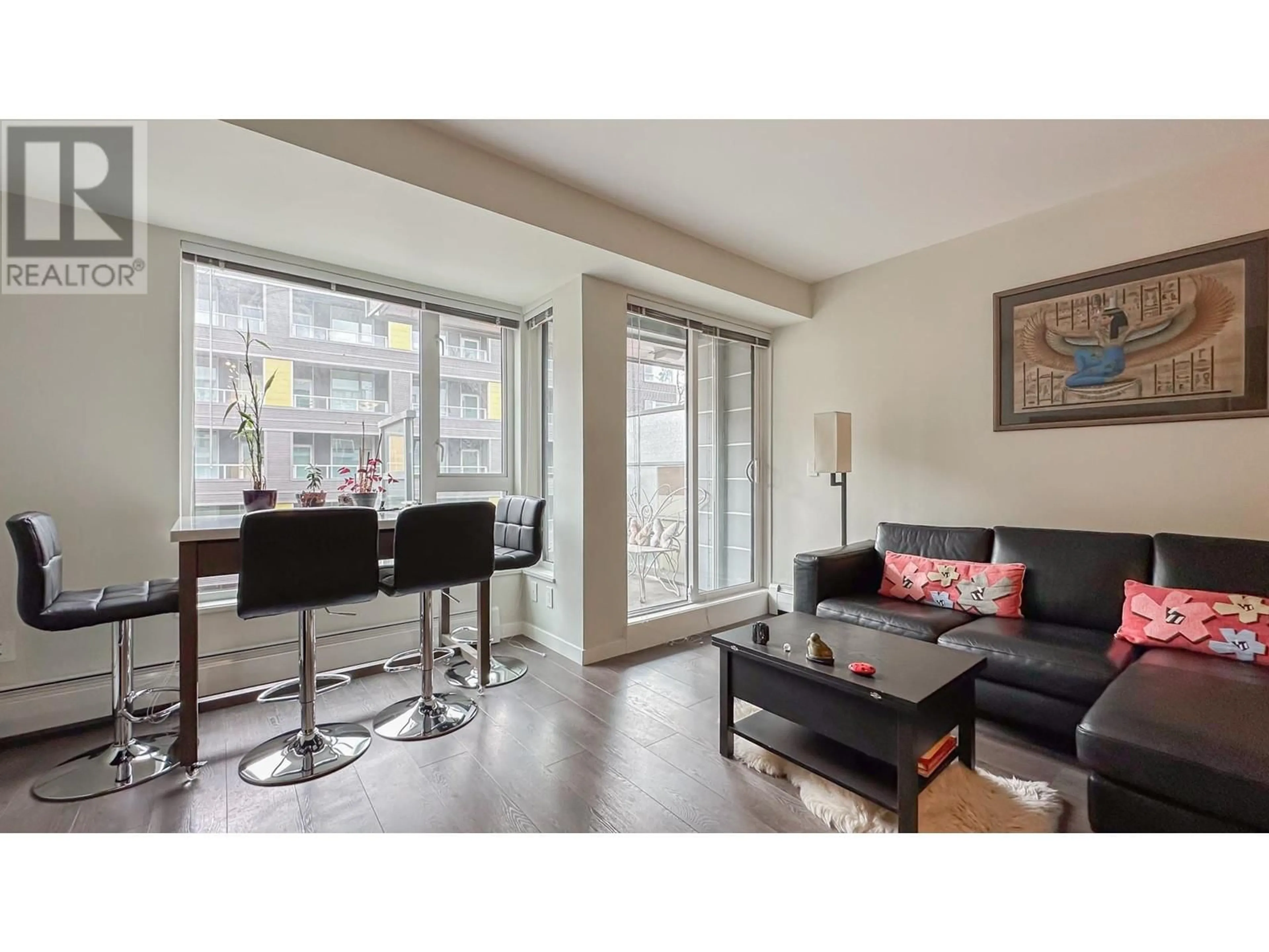 Living room with furniture, wood/laminate floor for 503 - 384 1ST AVENUE, Vancouver British Columbia V5T0G5