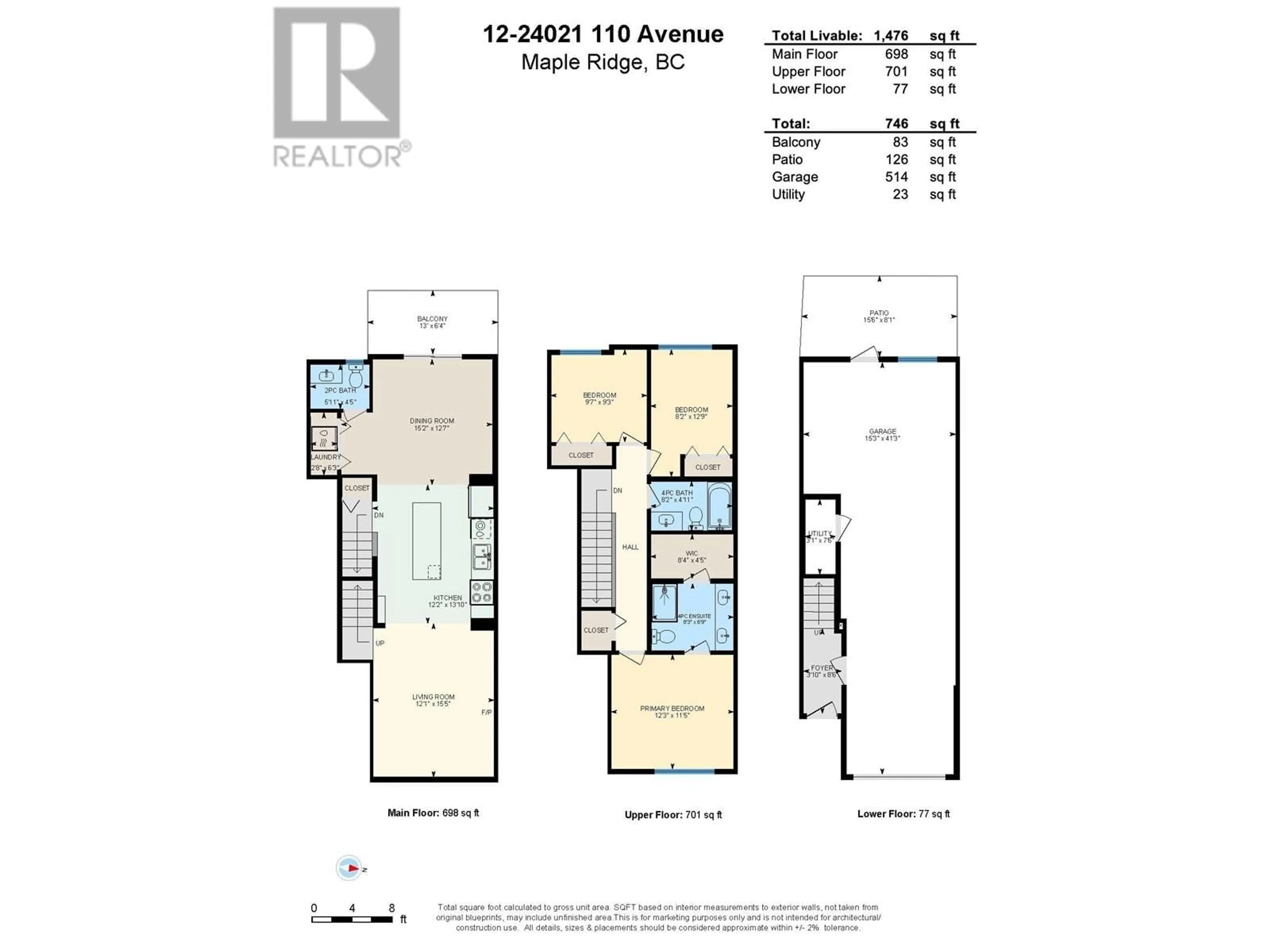 Floor plan for 12 24021 110 AVENUE, Maple Ridge British Columbia V2W0J9