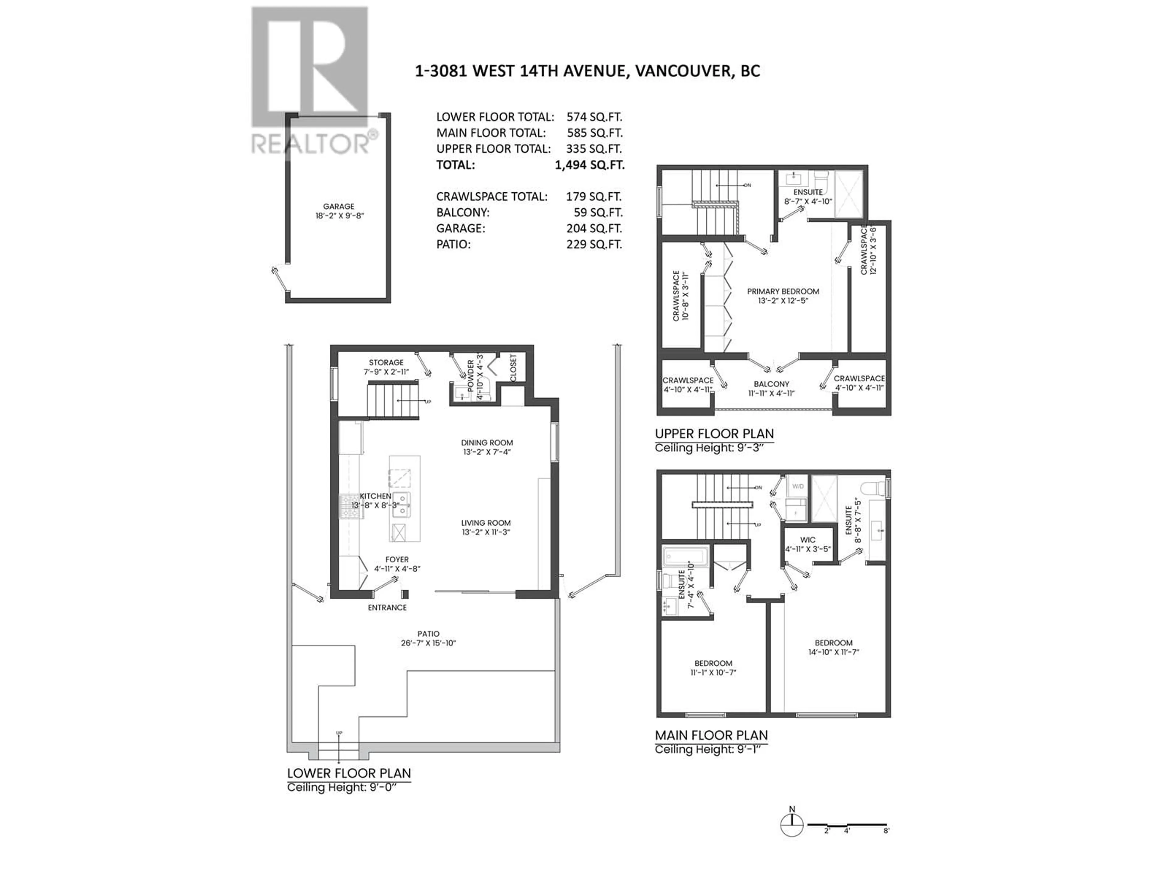 Floor plan for 1 - 3081 14TH AVENUE, Vancouver British Columbia V6K2X7