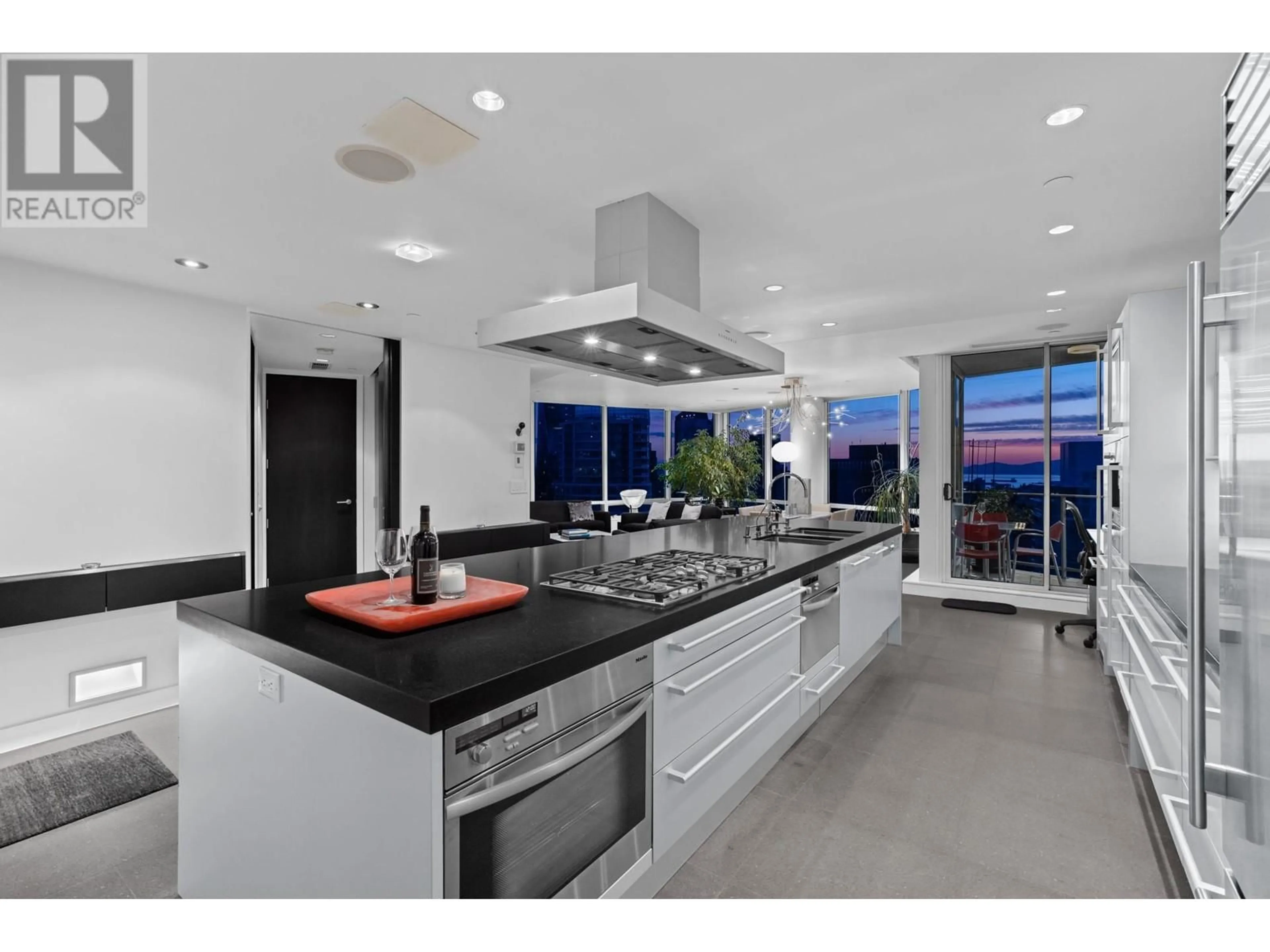 Contemporary kitchen, ceramic/tile floor for 2903 - 1077 CORDOVA STREET, Vancouver British Columbia V6C2C6