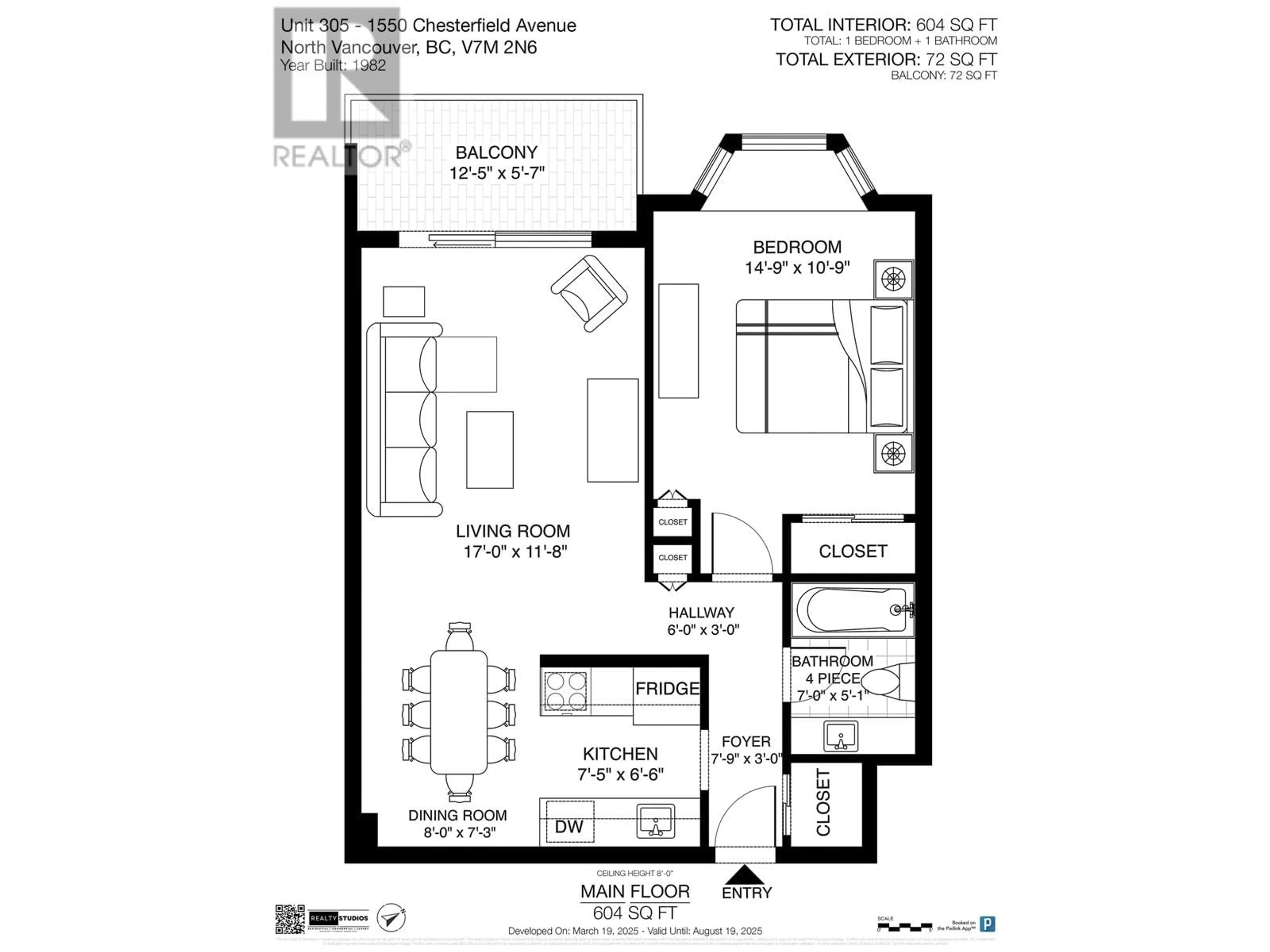 Floor plan for 305 - 1550 CHESTERFIELD AVENUE, North Vancouver British Columbia V7M2N6