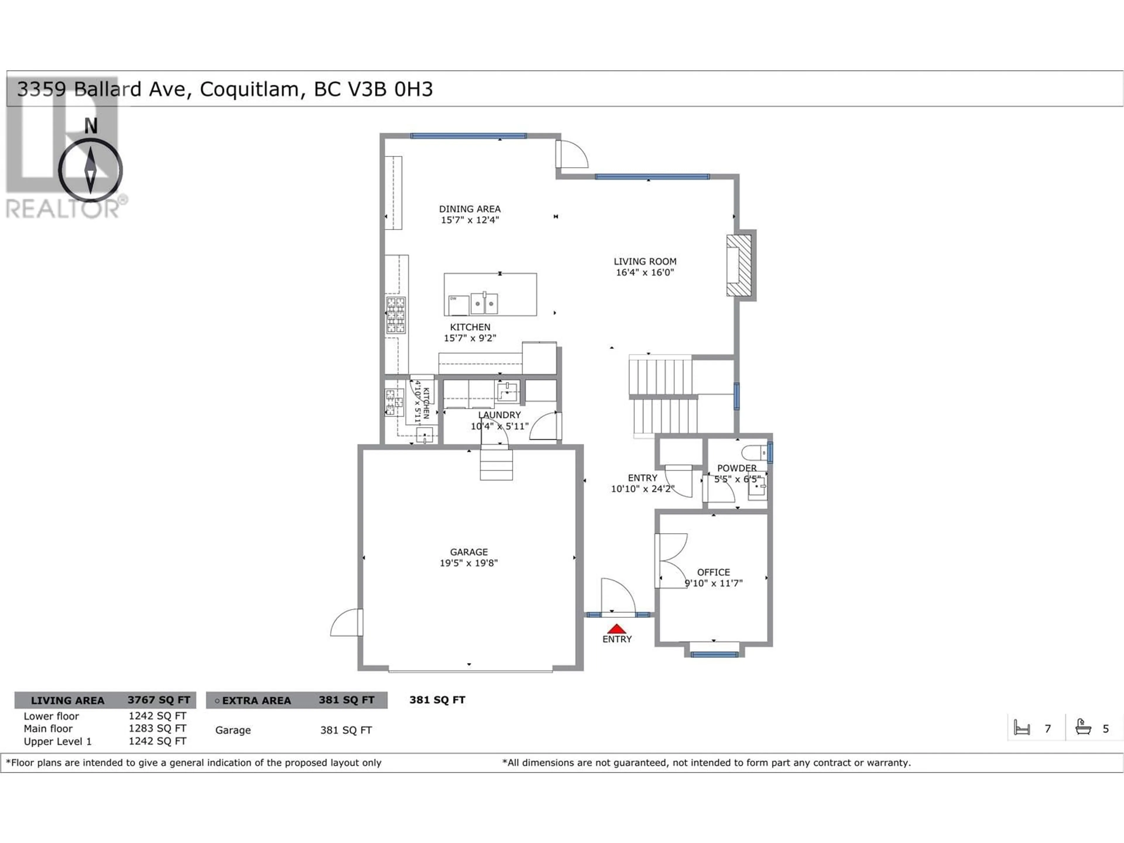 Floor plan for 3359 BALLARD AVENUE, Coquitlam British Columbia V3B0H3