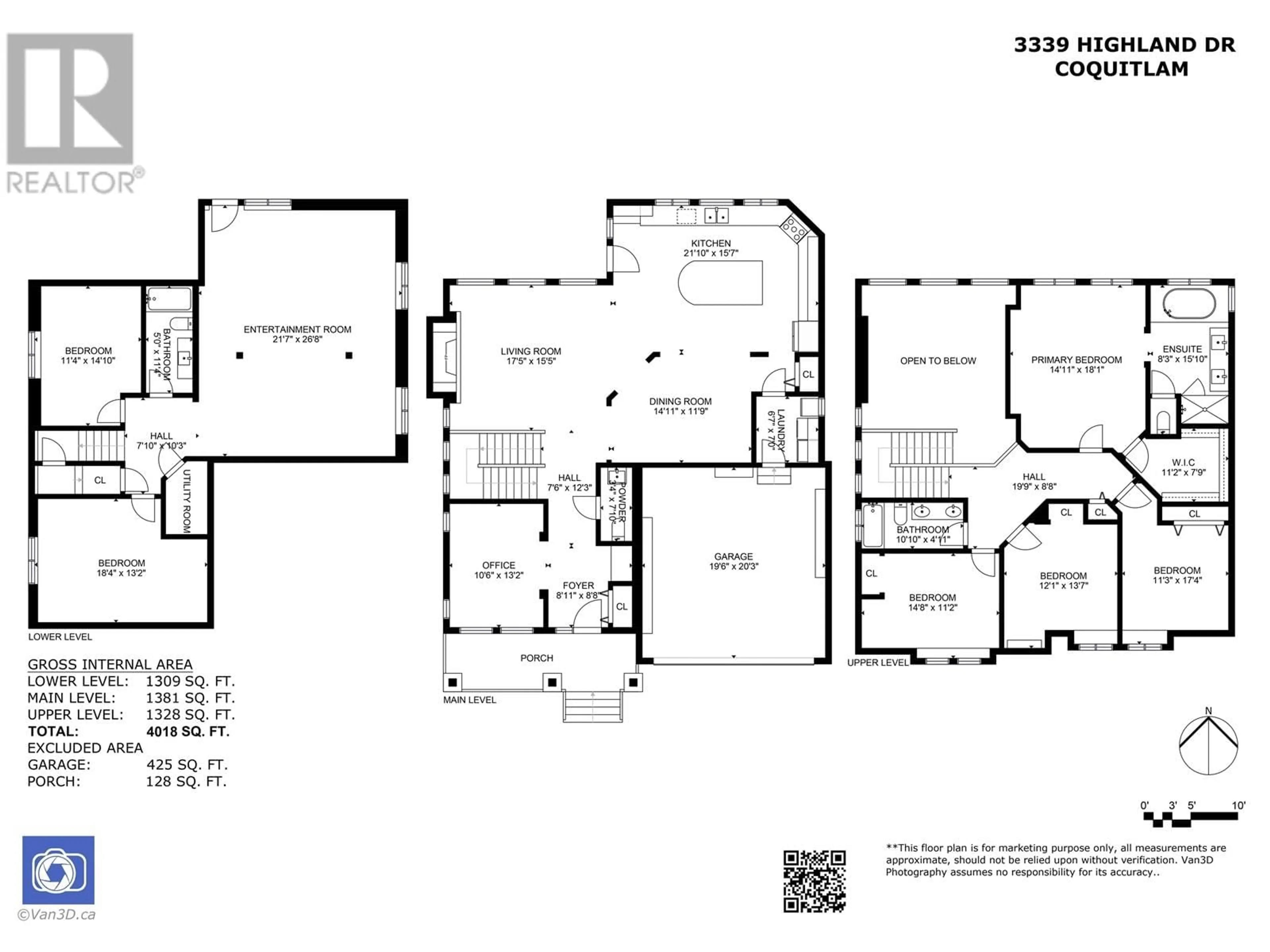 Floor plan for 3339 HIGHLAND DRIVE, Coquitlam British Columbia V3E0A9