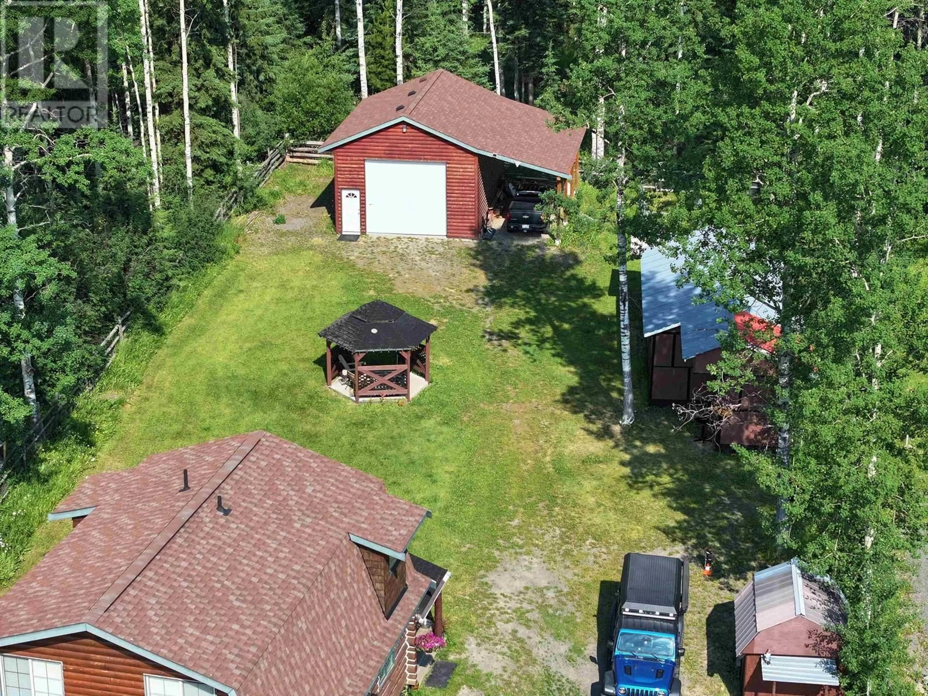 A pic from outside/outdoor area/front of a property/back of a property/a pic from drone, forest/trees view for 7509 BURGESS ROAD, Lone Butte British Columbia V0K1X3