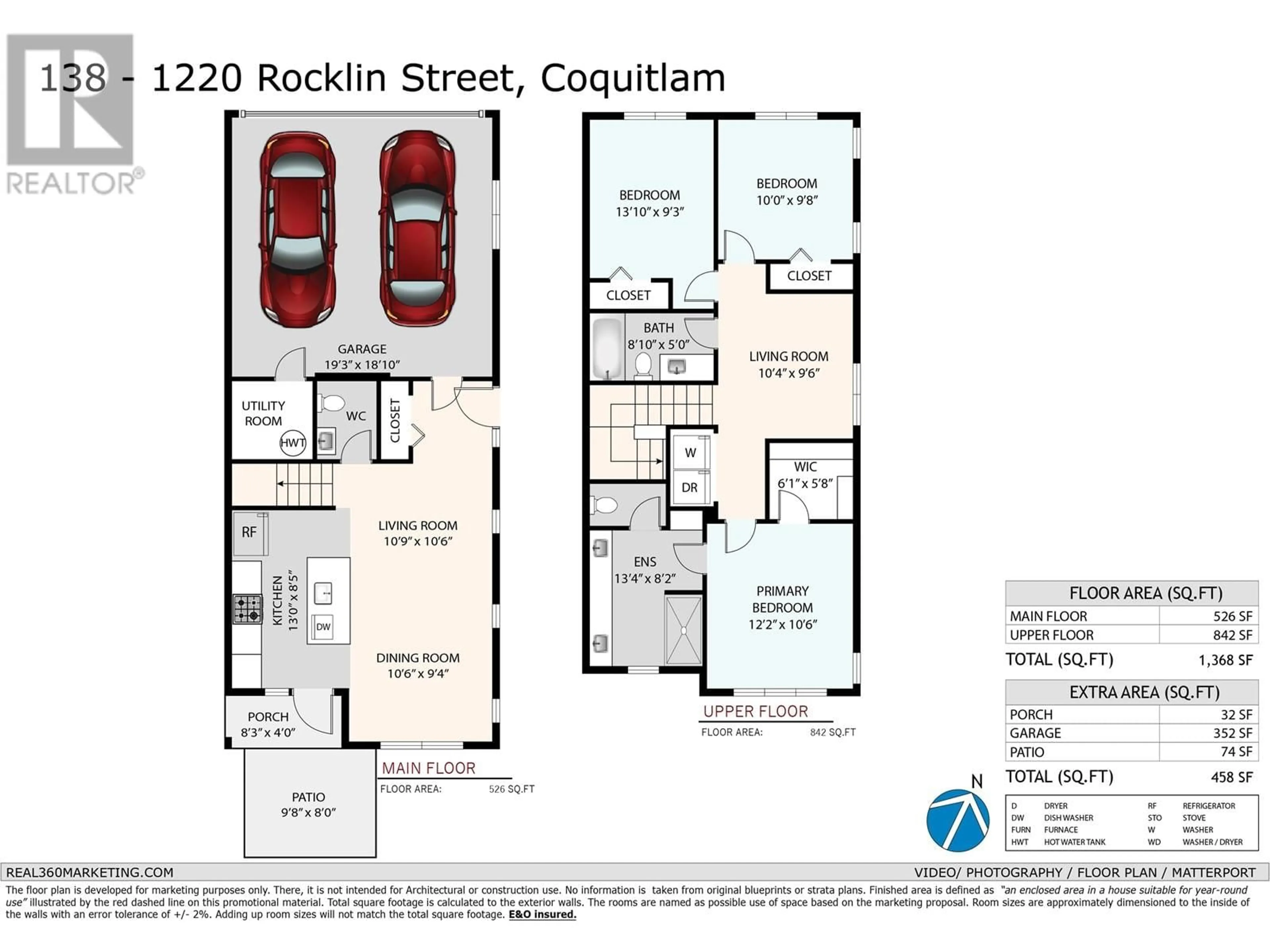 Floor plan for 138 - 1220 ROCKLIN STREET, Coquitlam British Columbia V3B0R6