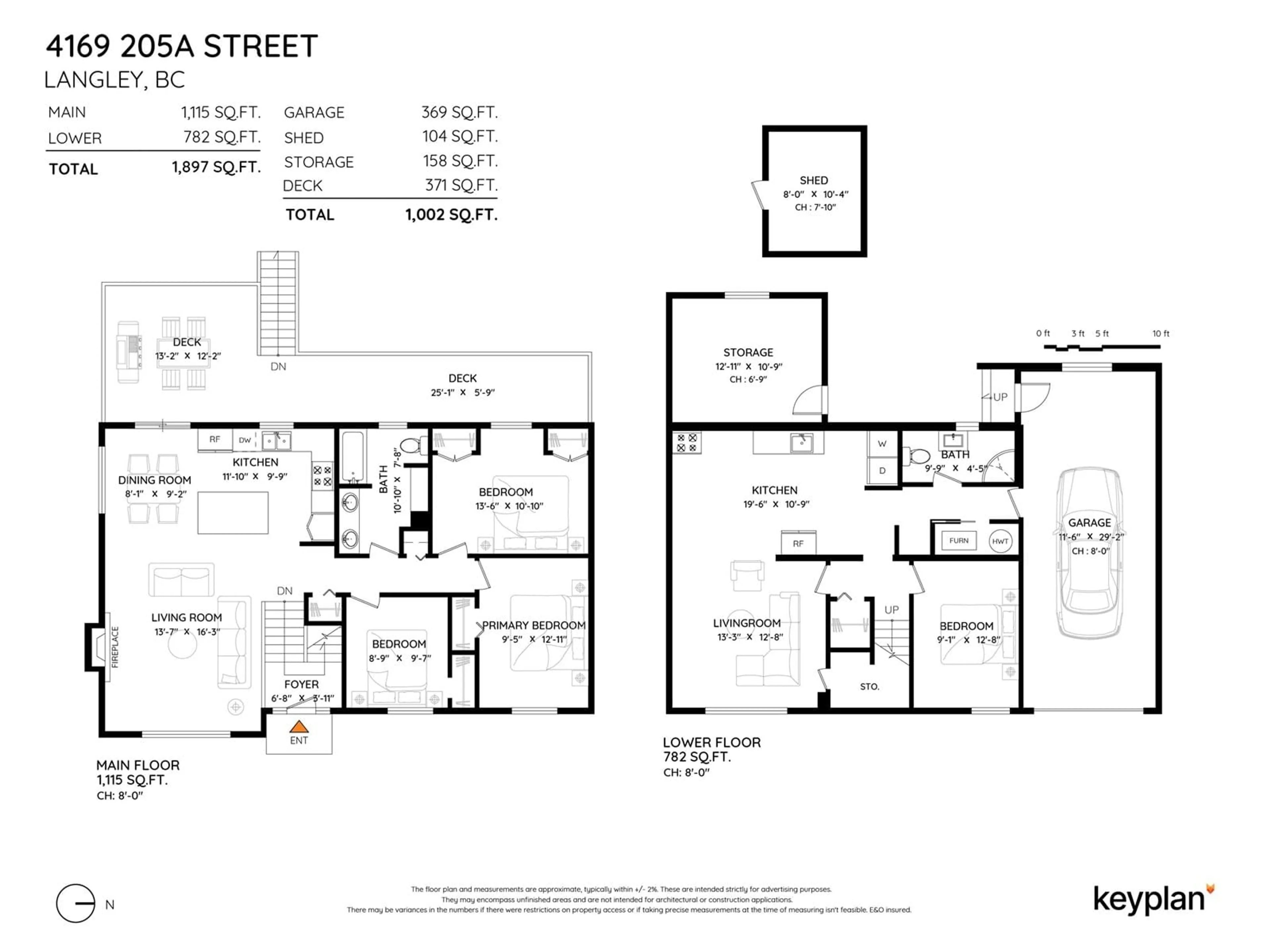 Floor plan for 4169 205A, Langley British Columbia V3A2A4