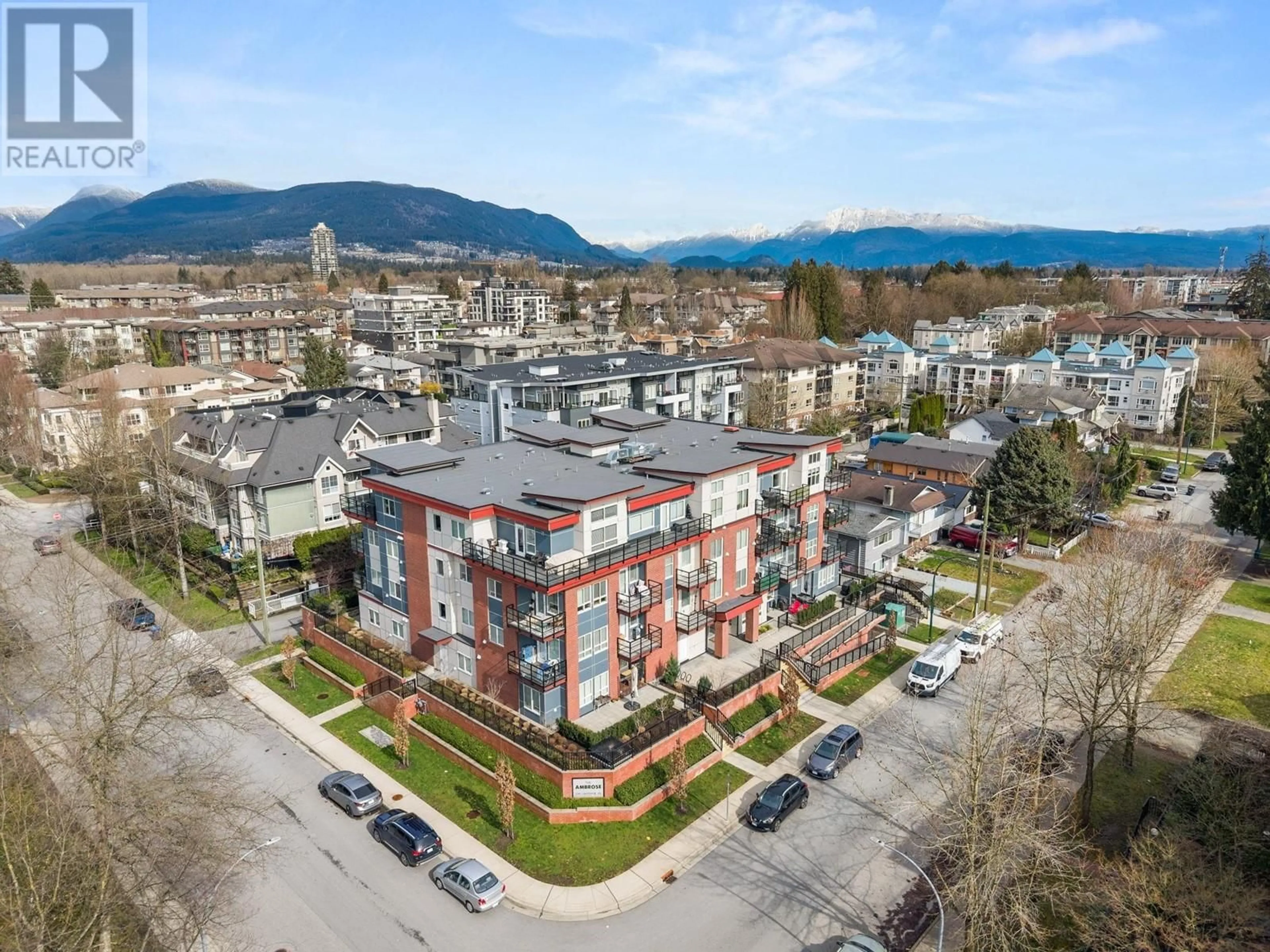 A pic from outside/outdoor area/front of a property/back of a property/a pic from drone, mountain view for 206 - 2389 HAWTHORNE AVENUE, Port Coquitlam British Columbia V3C0T2