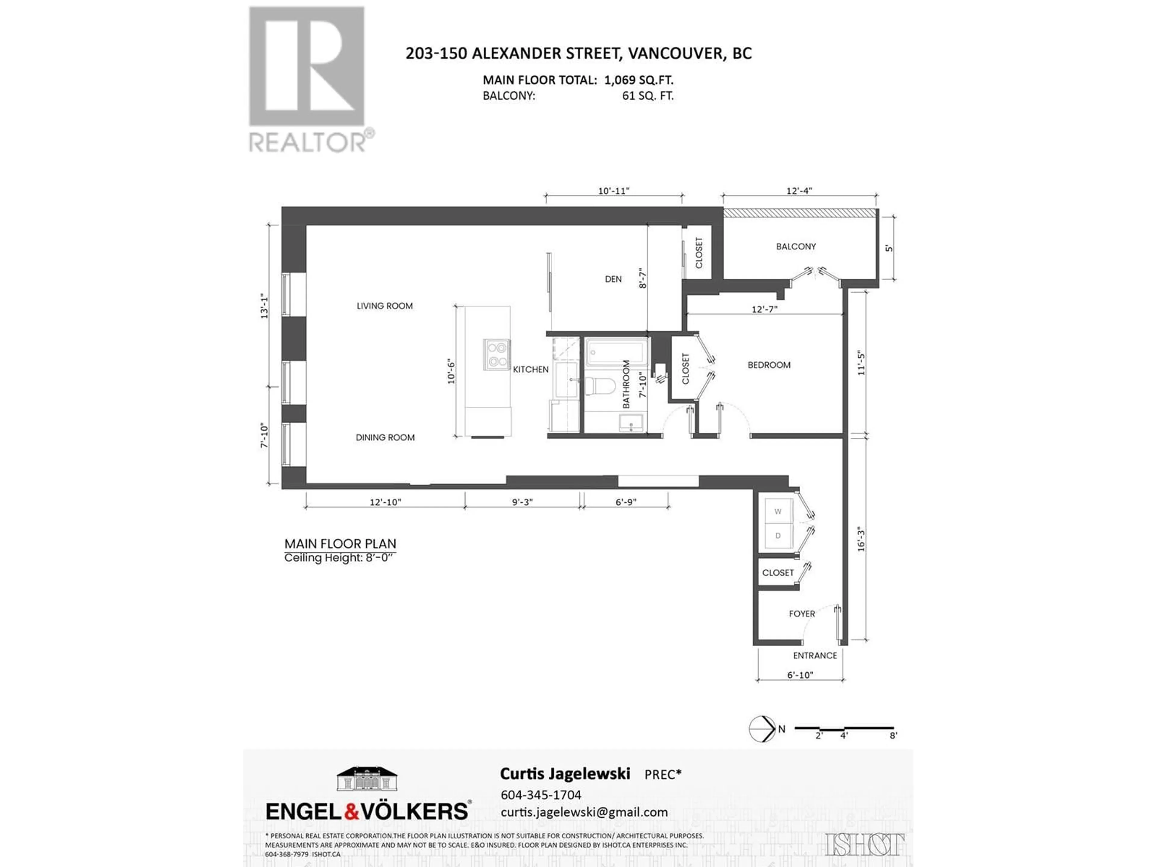 Floor plan for 203 - 150 ALEXANDER STREET, Vancouver British Columbia V6A1B5