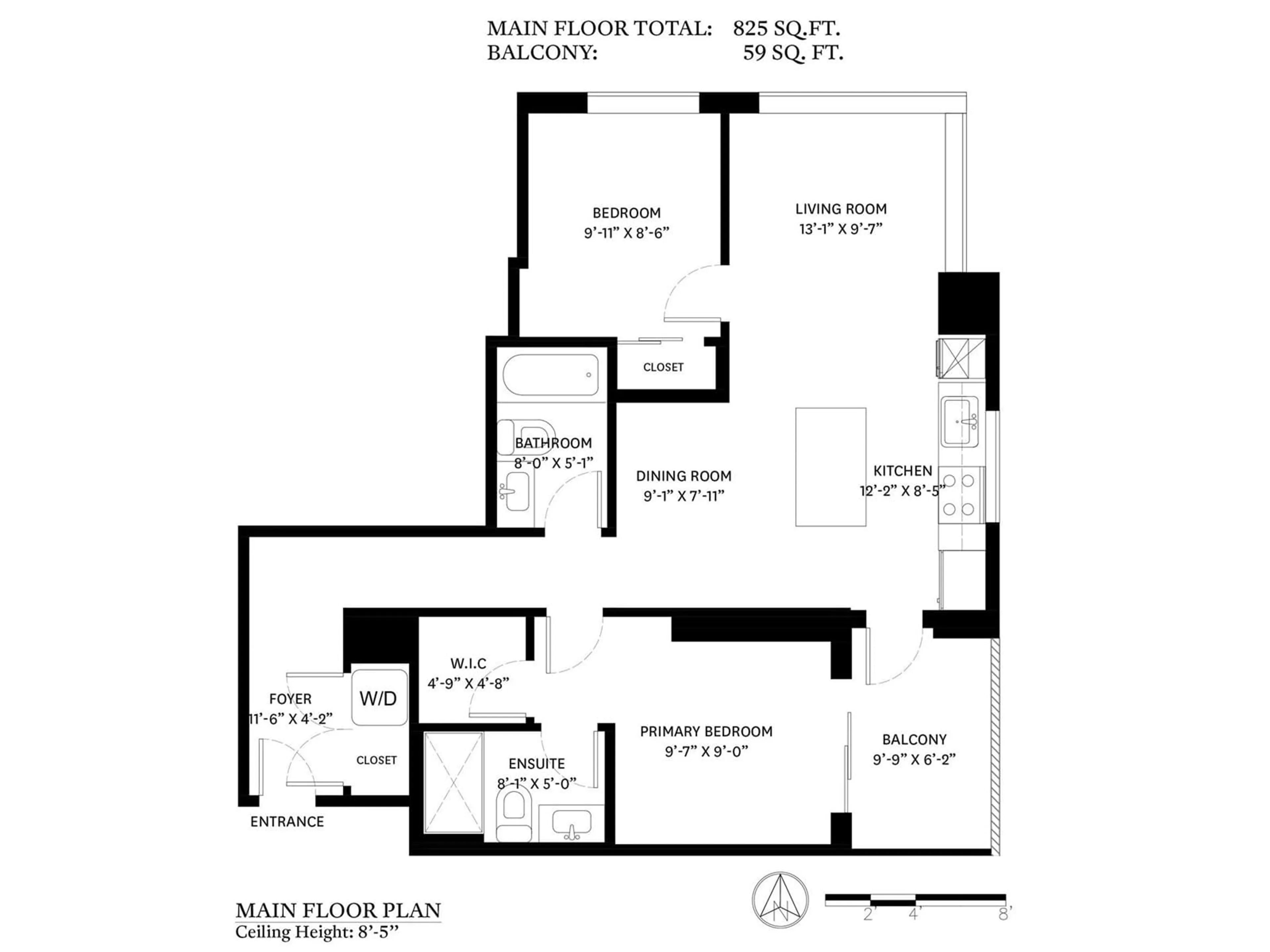 Floor plan for 1309 - 13615 FRASER, Surrey British Columbia V3T0P7