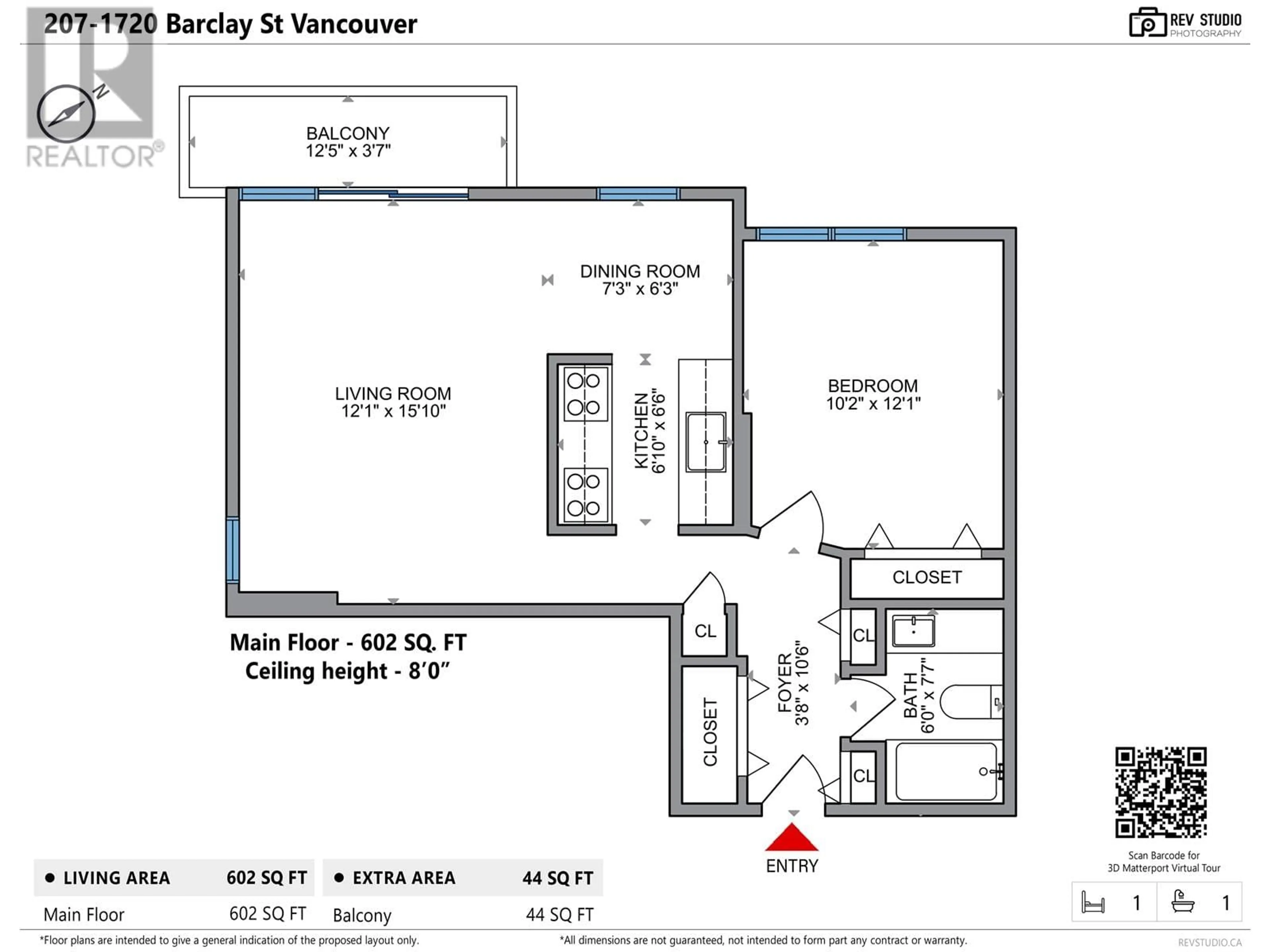 Floor plan for 207 - 1720 BARCLAY STREET, Vancouver British Columbia V6G1K4