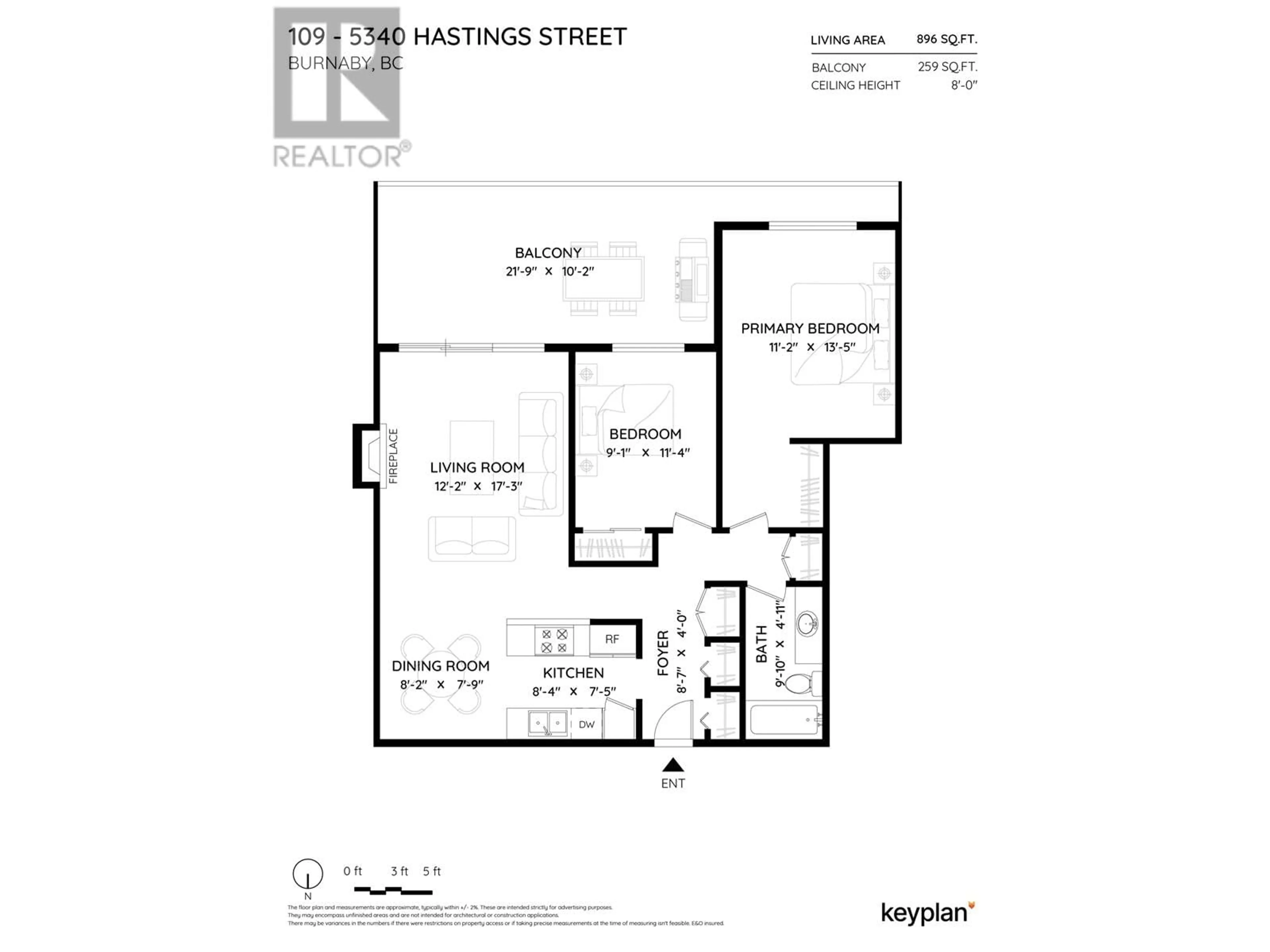 Floor plan for 109 - 5340 HASTINGS STREET, Burnaby British Columbia V5B1R1