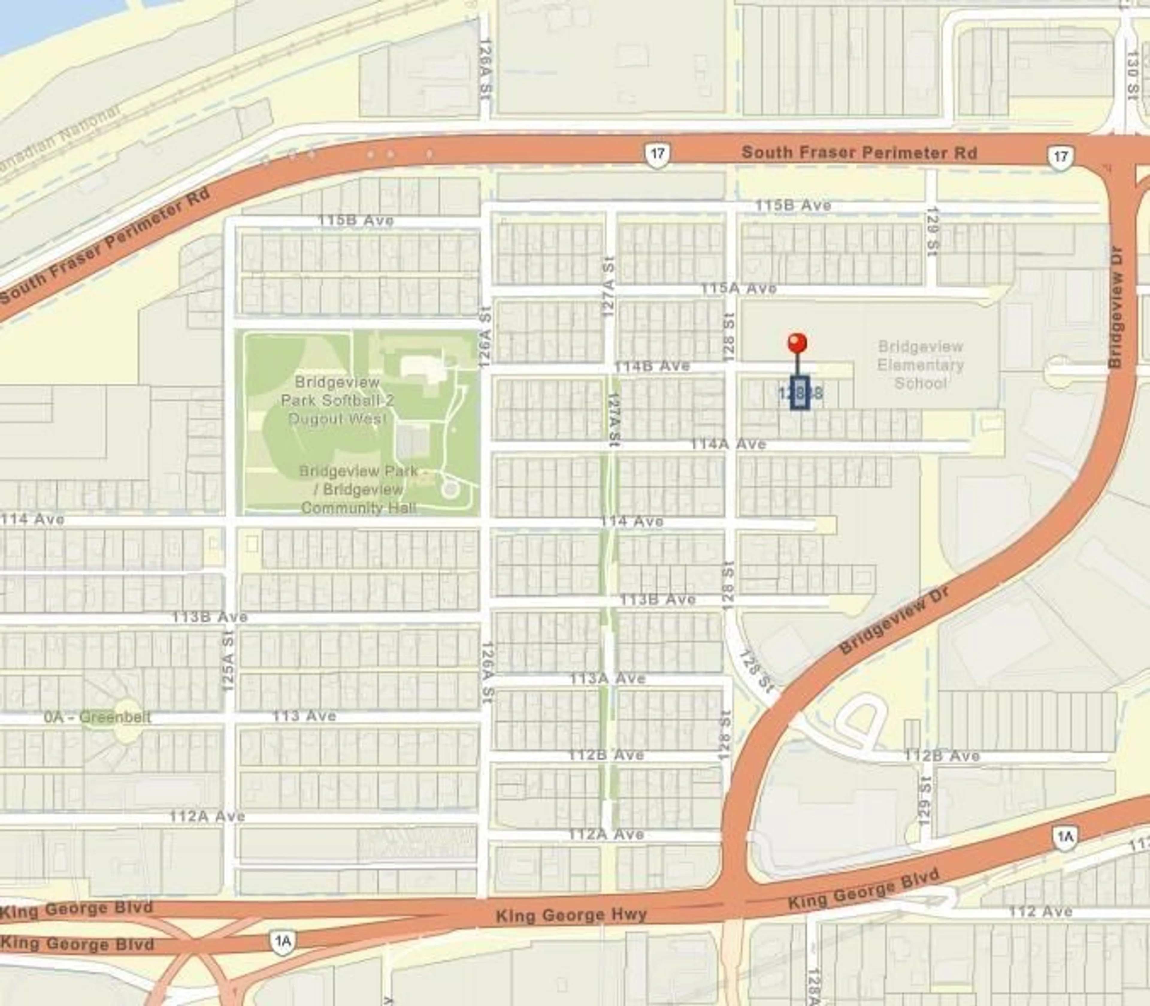 Picture of a map for 12838 114B AVENUE, Surrey British Columbia V3R2N9