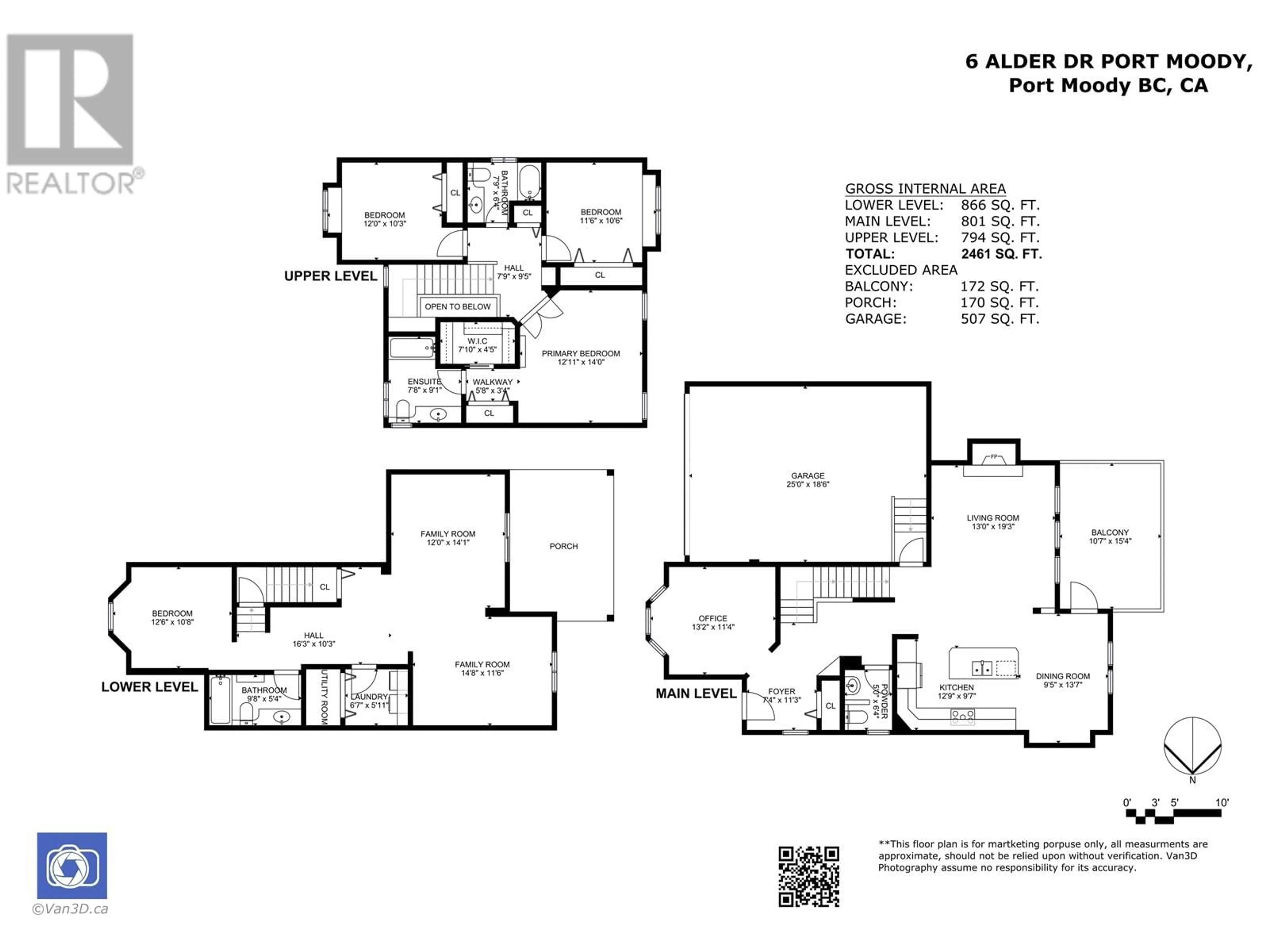 Floor plan for 6 ALDER DRIVE, Port Moody British Columbia V3H5M3