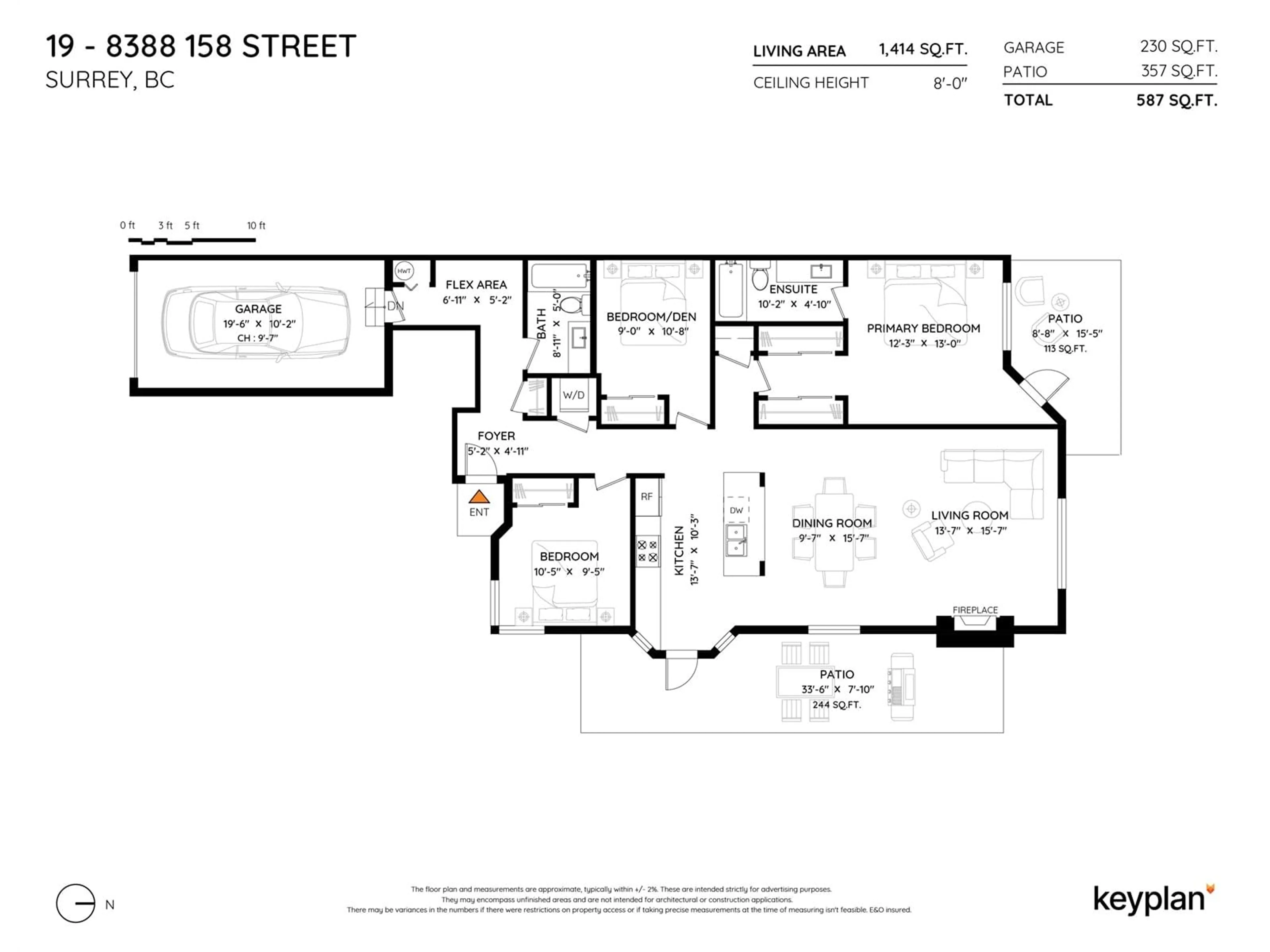 Floor plan for 19 - 8338 158, Surrey British Columbia V4N0R3