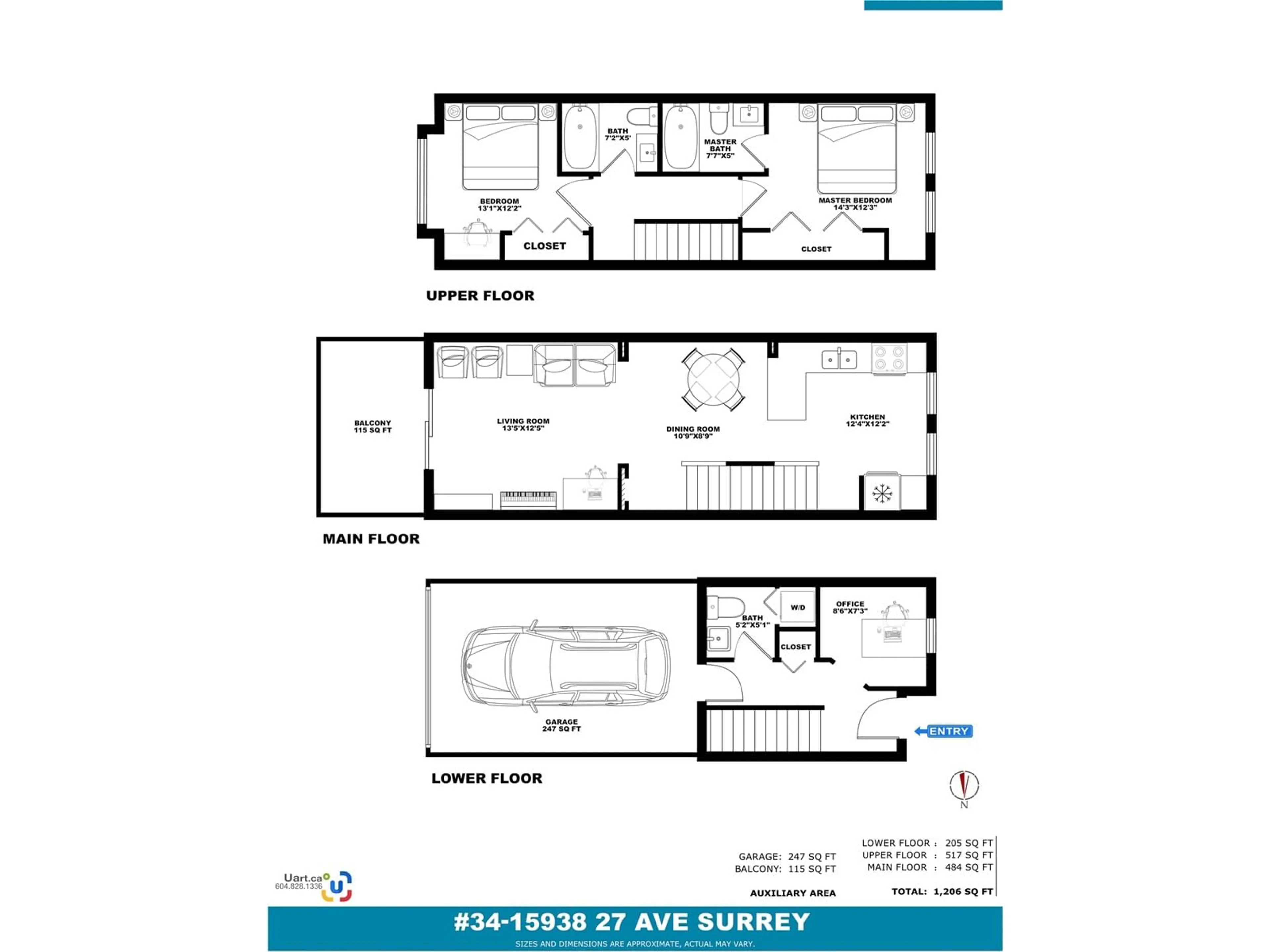 Floor plan for 34 - 15938 27, Surrey British Columbia V3Z0T2