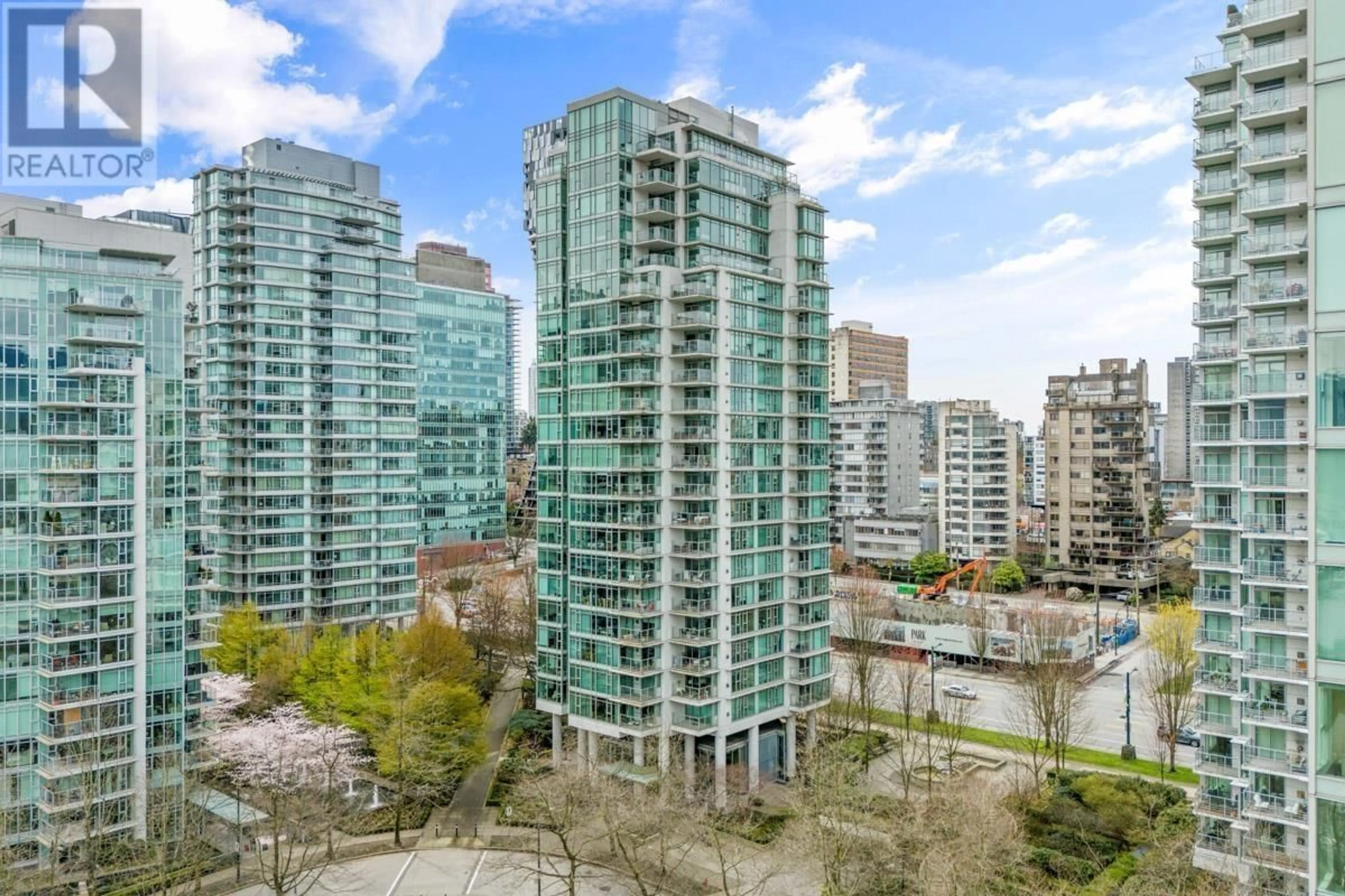 A pic from outside/outdoor area/front of a property/back of a property/a pic from drone, city buildings view from balcony for 1803 - 1680 BAYSHORE DRIVE, Vancouver British Columbia V6G3H6