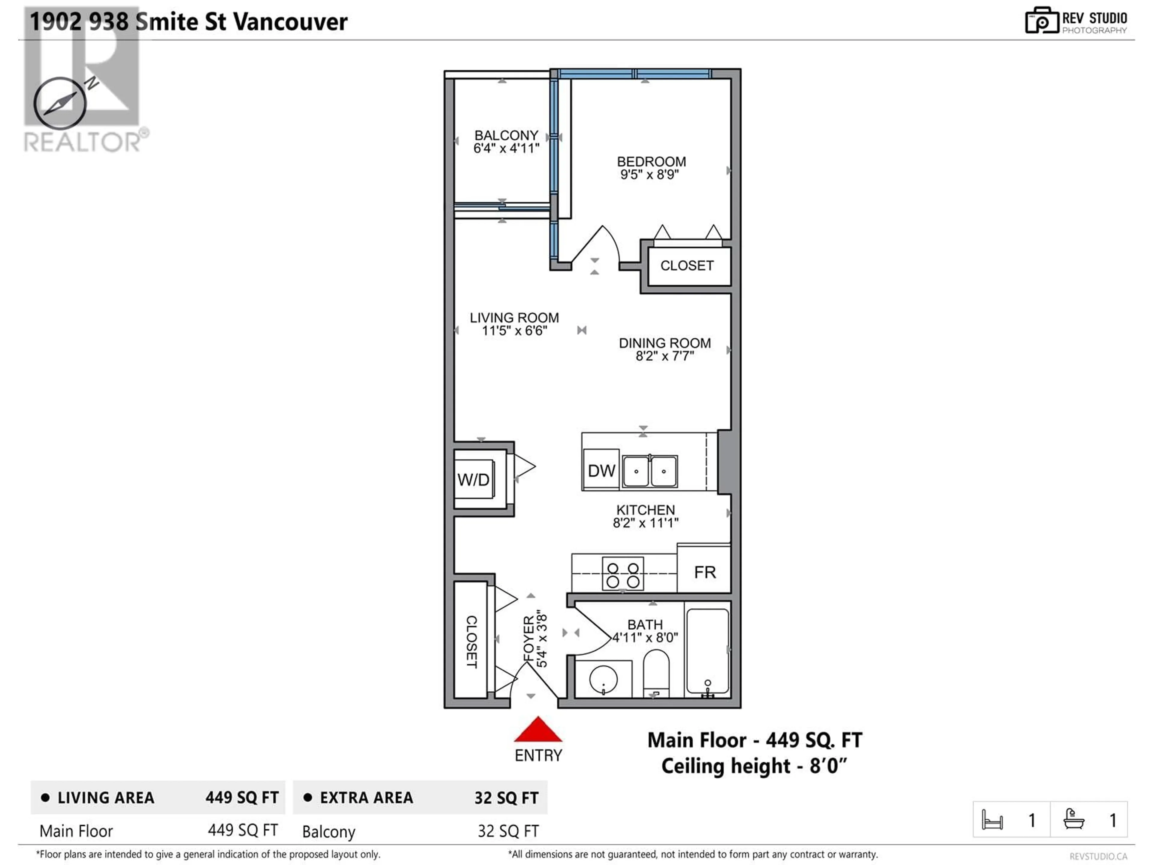 Floor plan for 1902 - 938 SMITHE STREET, Vancouver British Columbia V6Z3H8