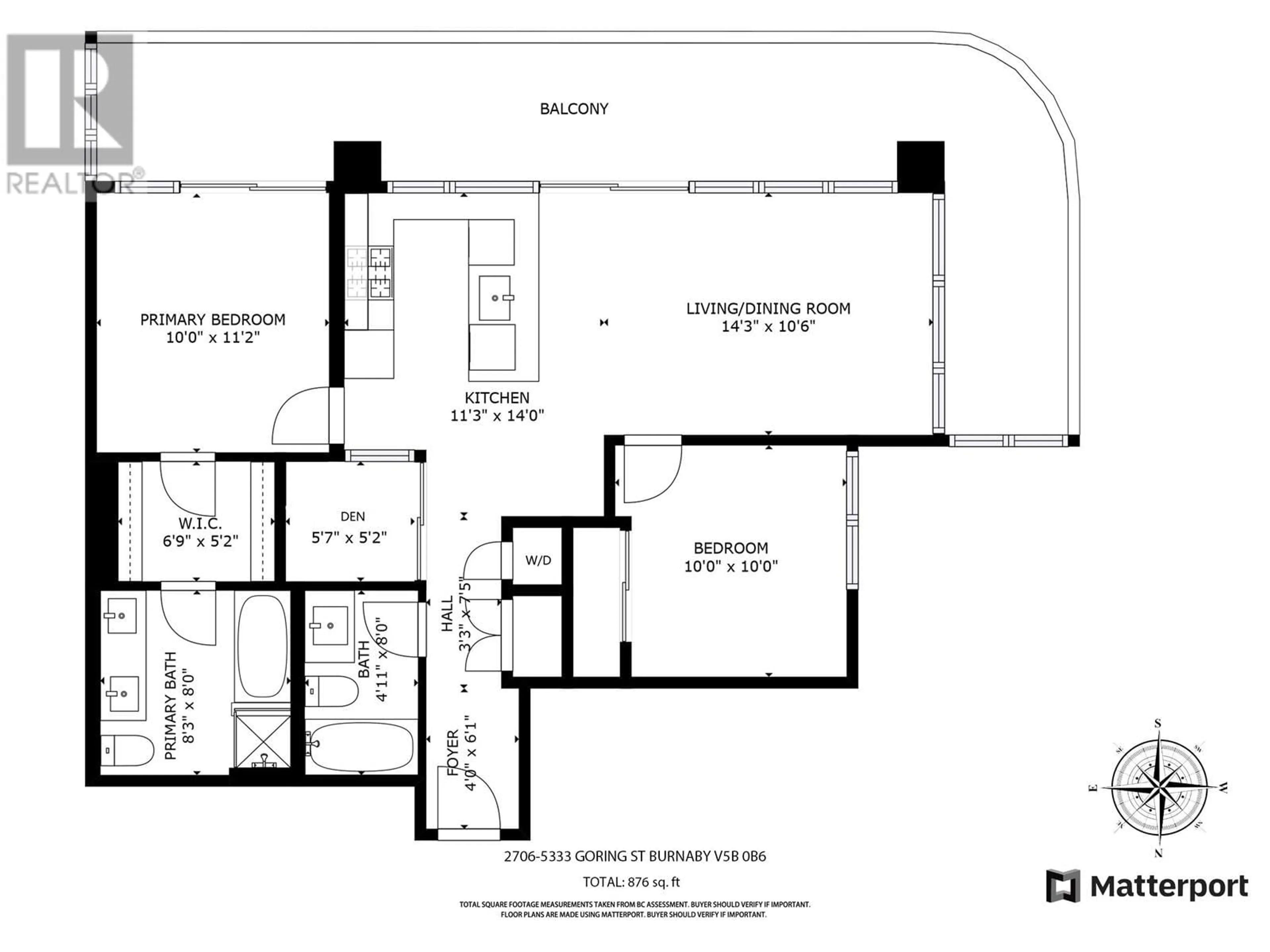 Floor plan for 2706 - 5333 GORING STREET, Burnaby British Columbia V5B0B6