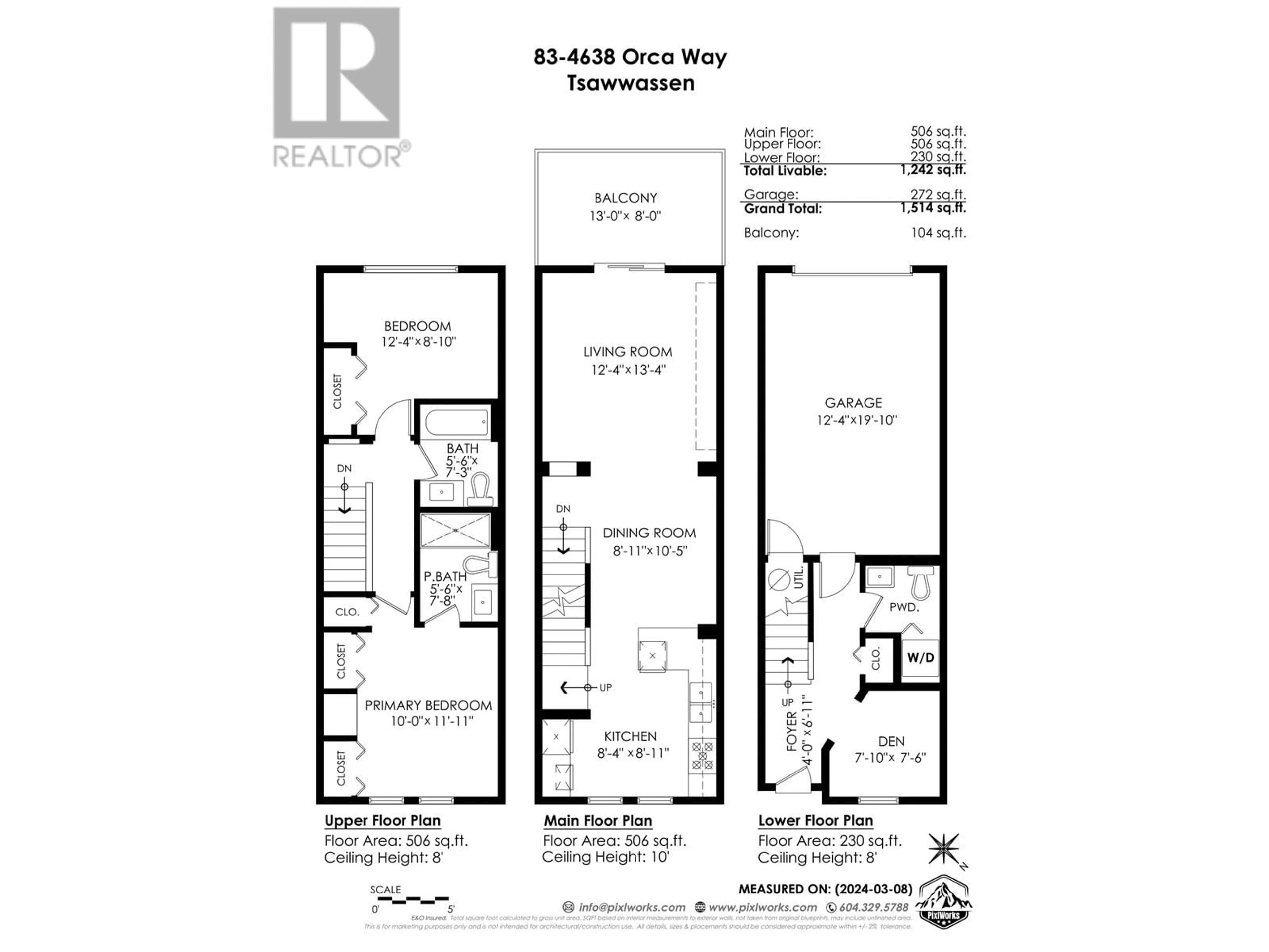 Floor plan for 83 - 4638 ORCA WAY, Tsawwassen British Columbia V4M0C2