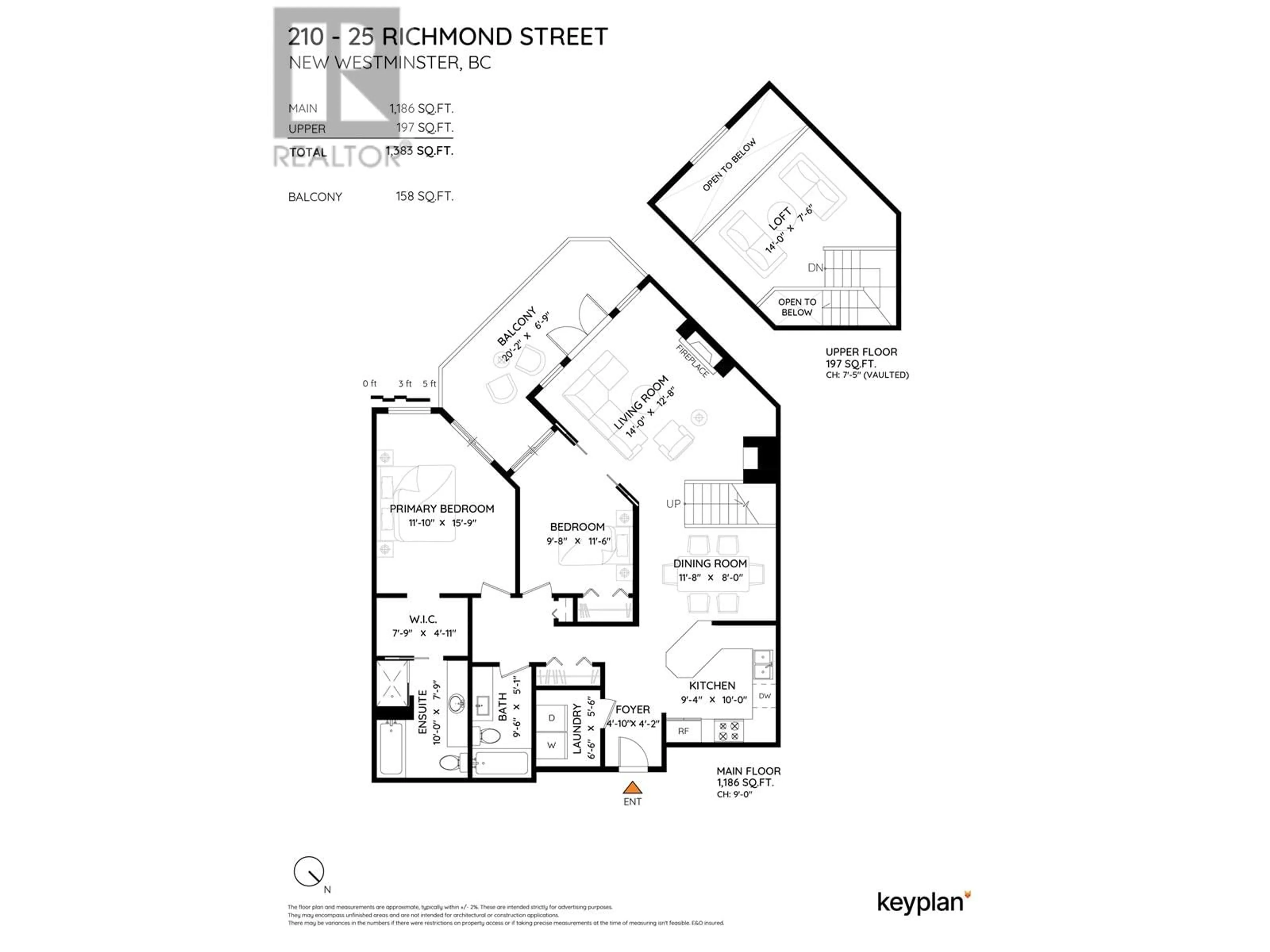 Floor plan for 210 - 25 RICHMOND STREET, New Westminster British Columbia V3L5P9