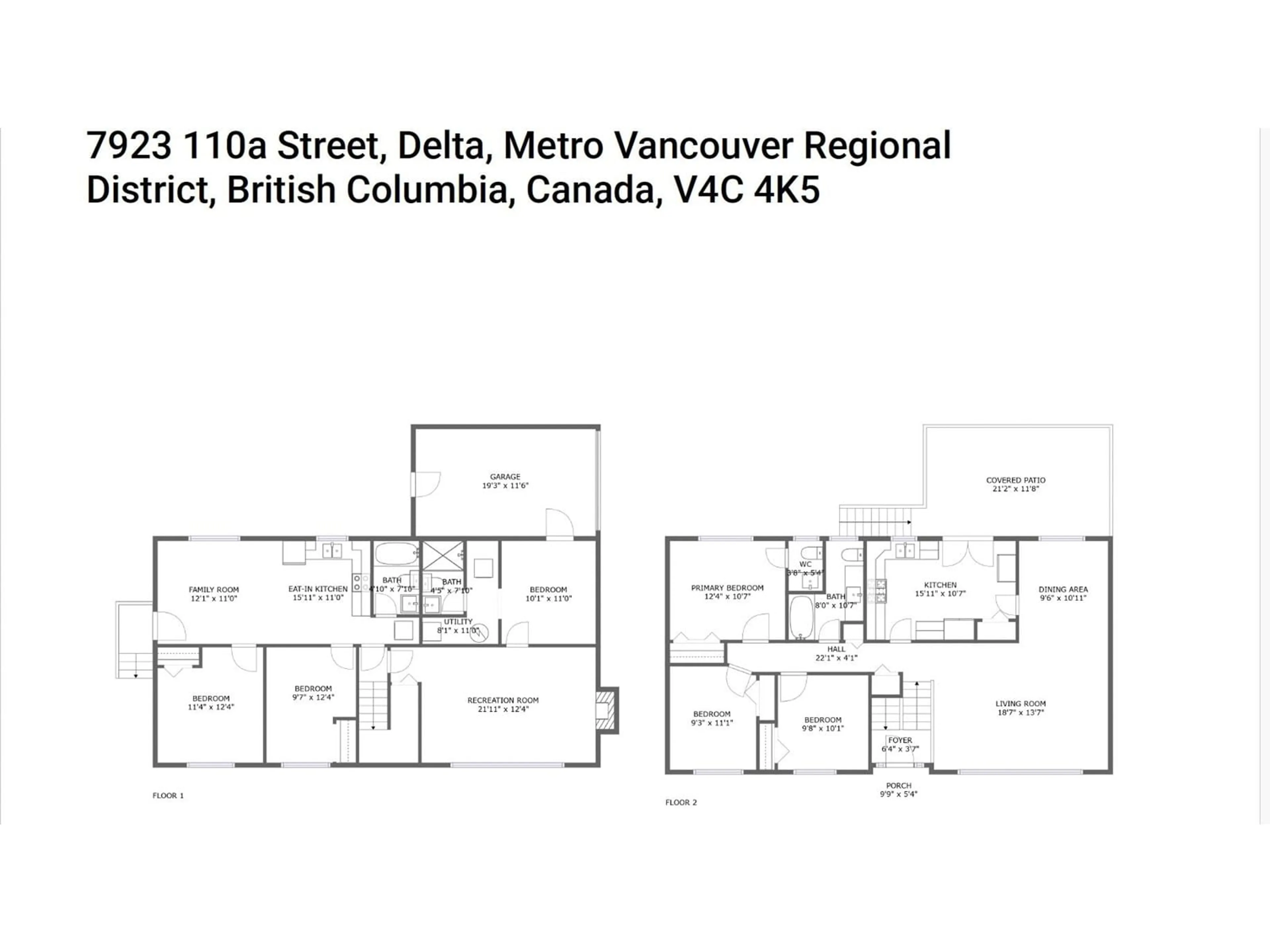 Floor plan for 7923 110A, Delta British Columbia V4C4K5