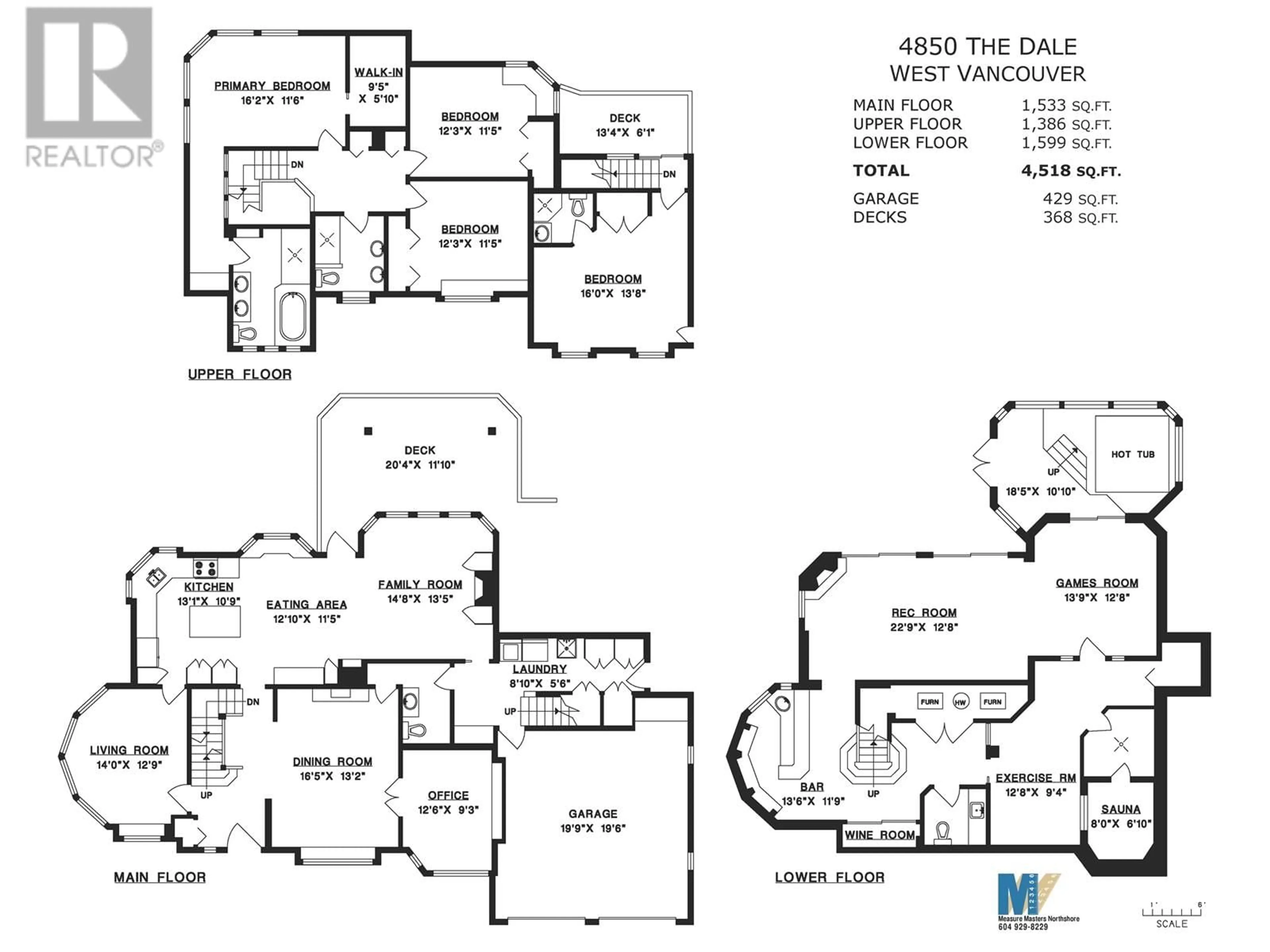 Floor plan for 4850 THE DALE, West Vancouver British Columbia V7W1K3