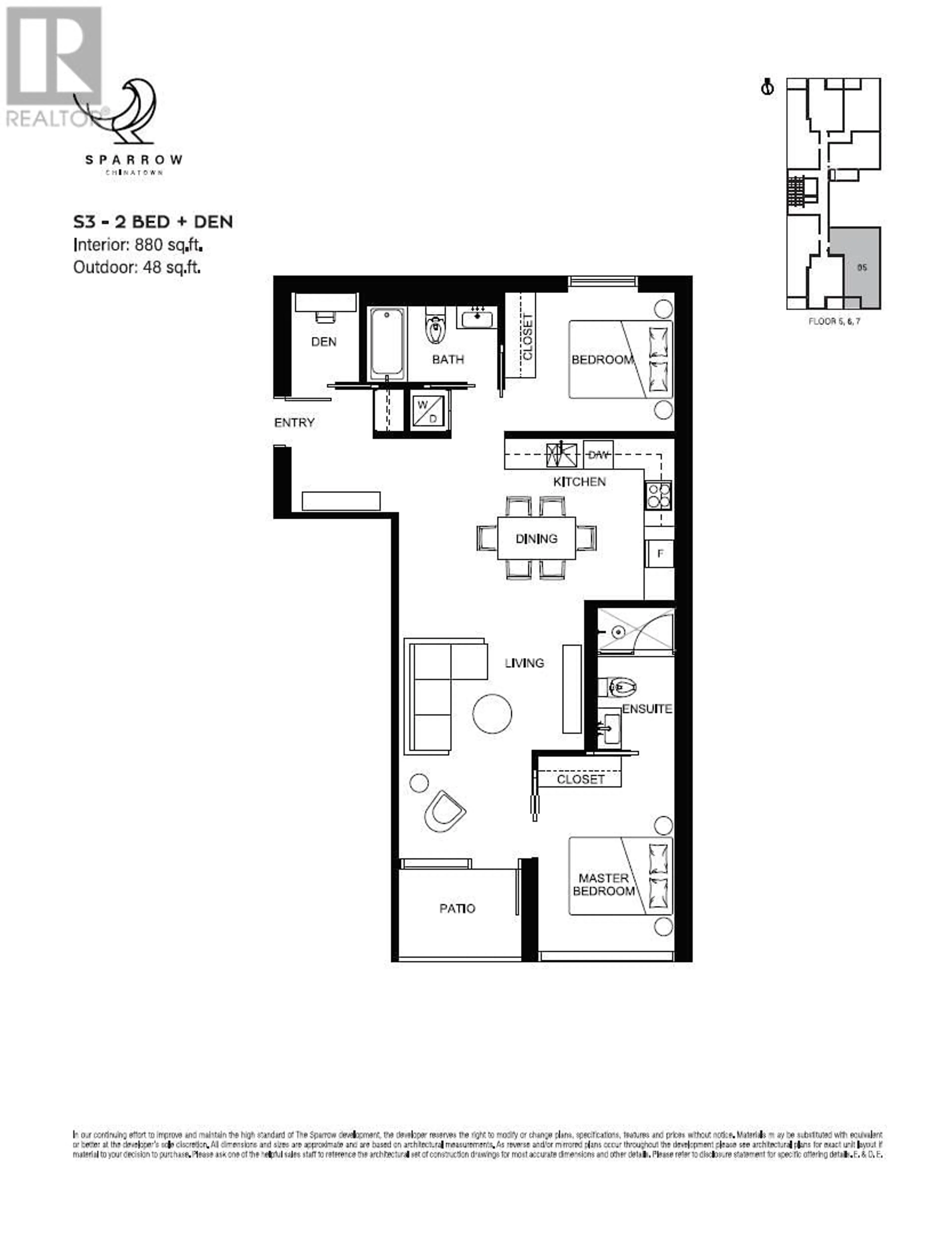 Floor plan for 505 - 239 KEEFER STREET, Vancouver British Columbia V6A1X6