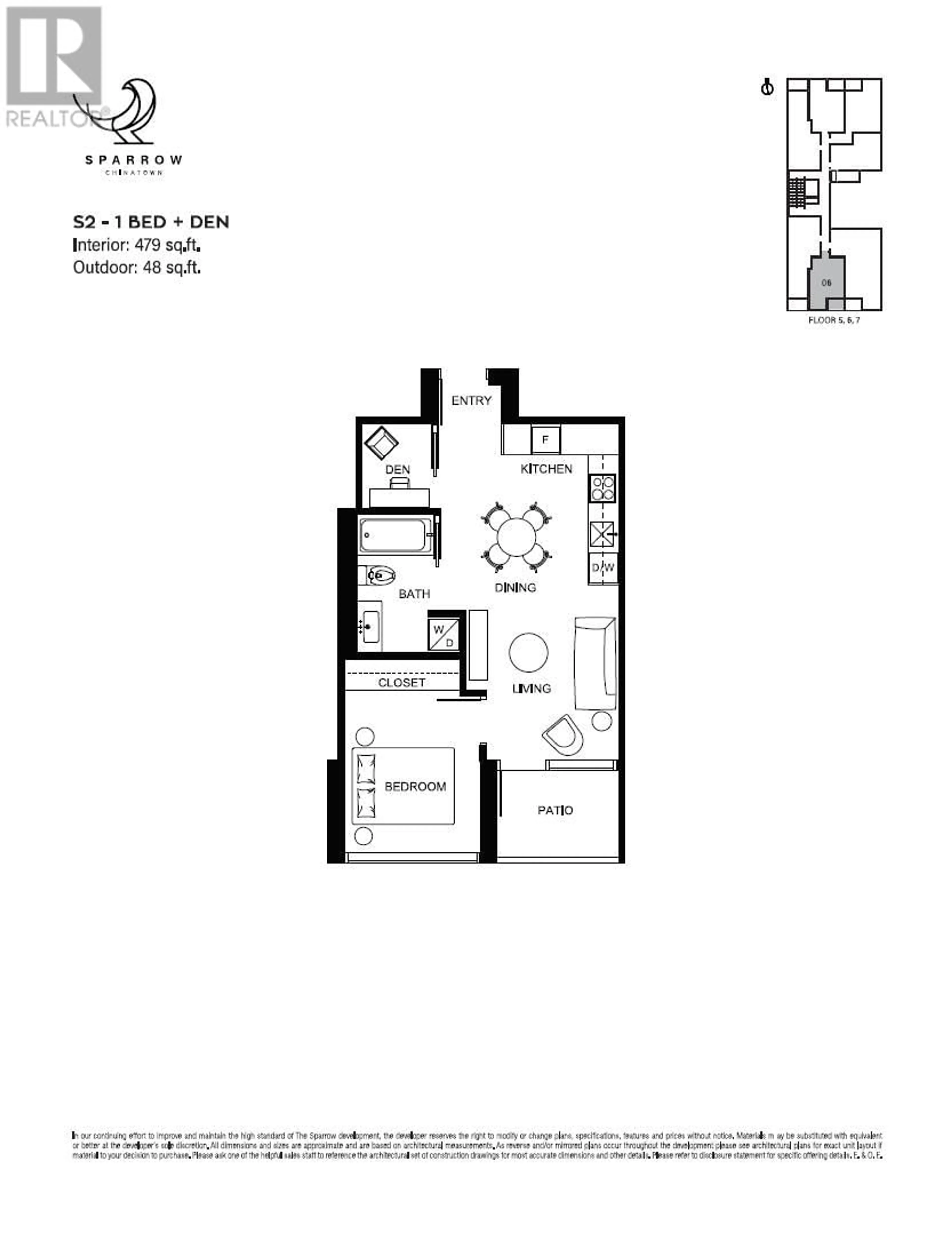 Floor plan for 506 - 239 KEEFER STREET, Vancouver British Columbia V6A1X6