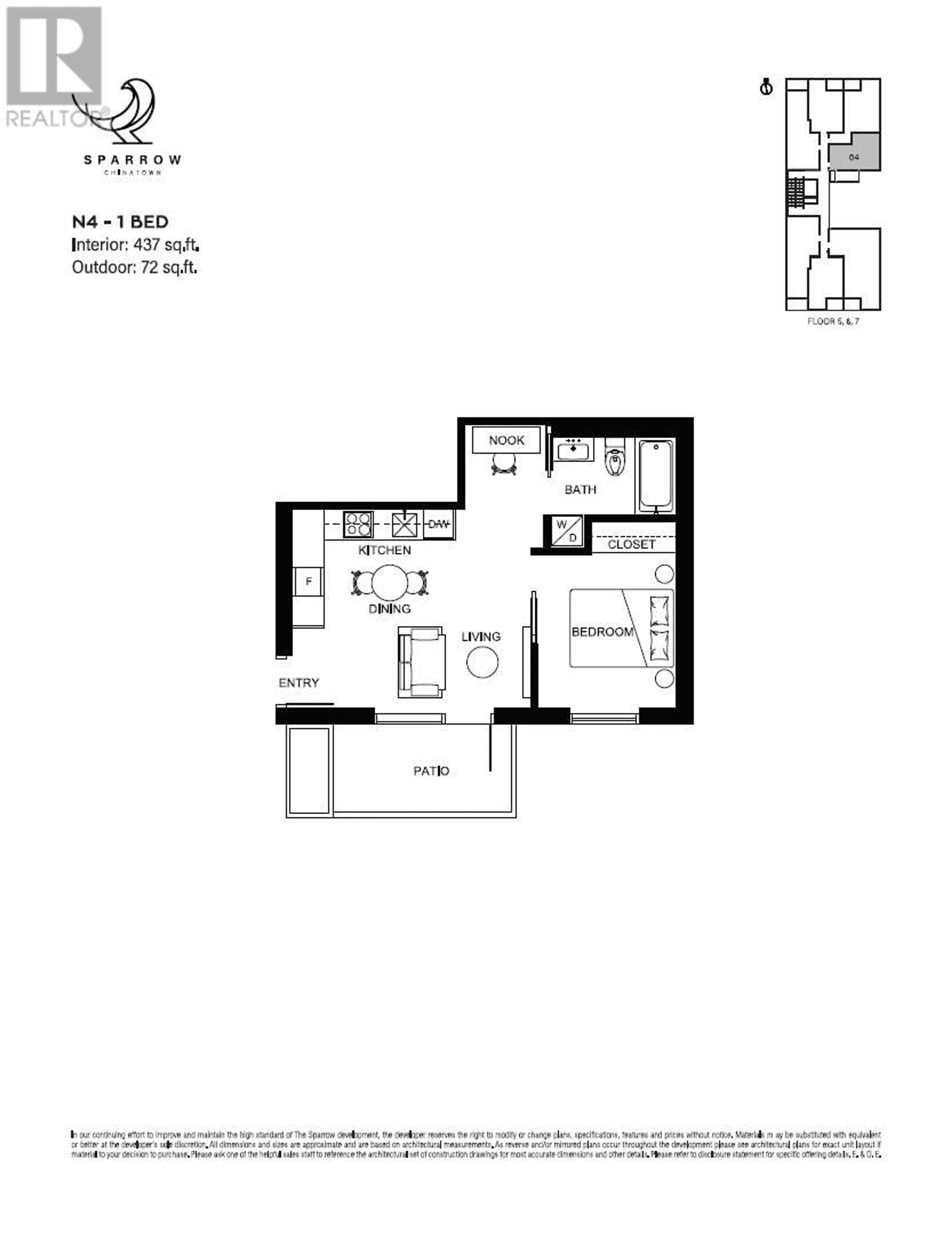 Floor plan for 704 - 239 KEEFER STREET, Vancouver British Columbia V6A1X6