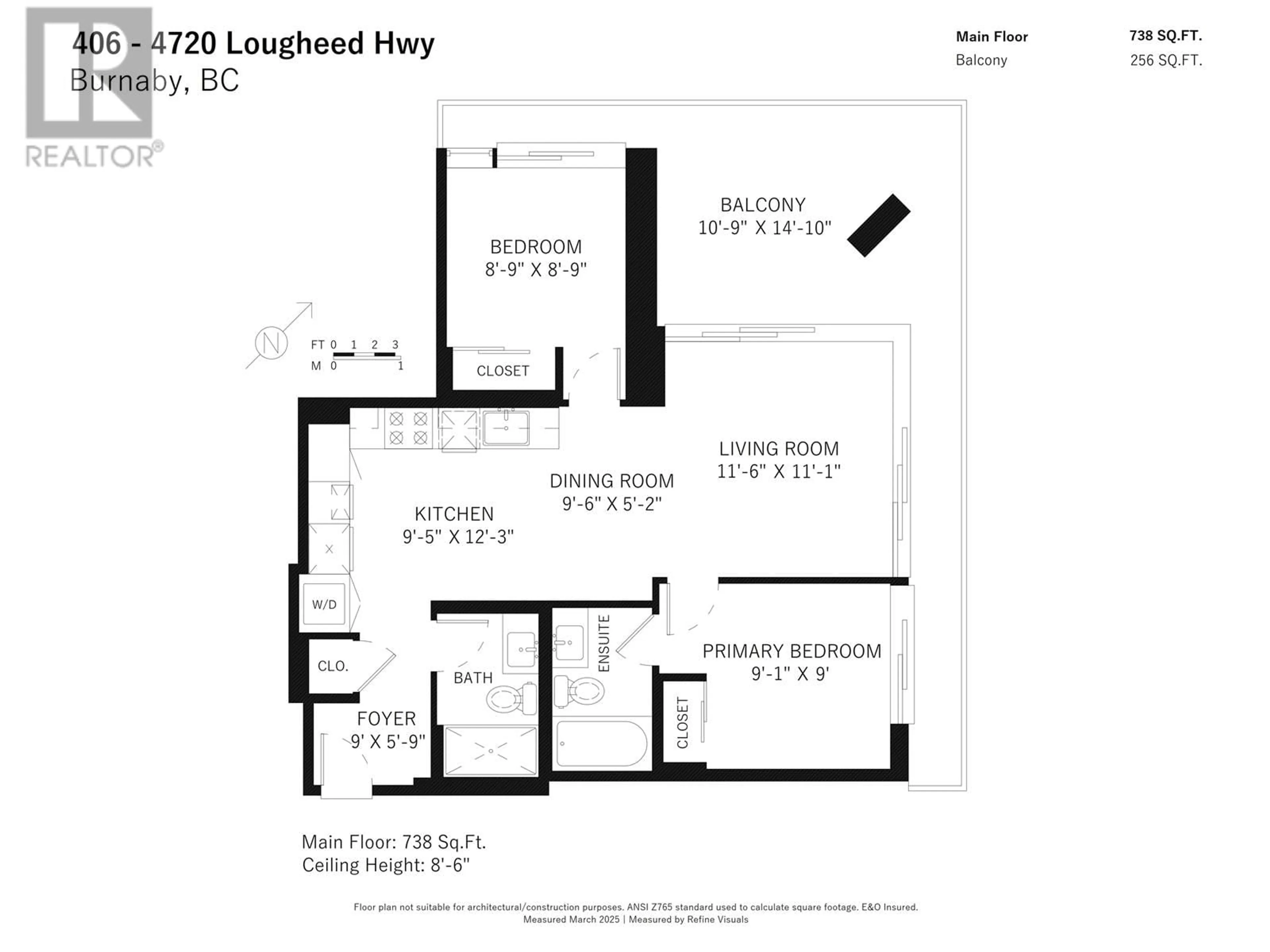 Floor plan for 406 - 4720 LOUGHEED HIGHWAY, Burnaby British Columbia V5C0M8