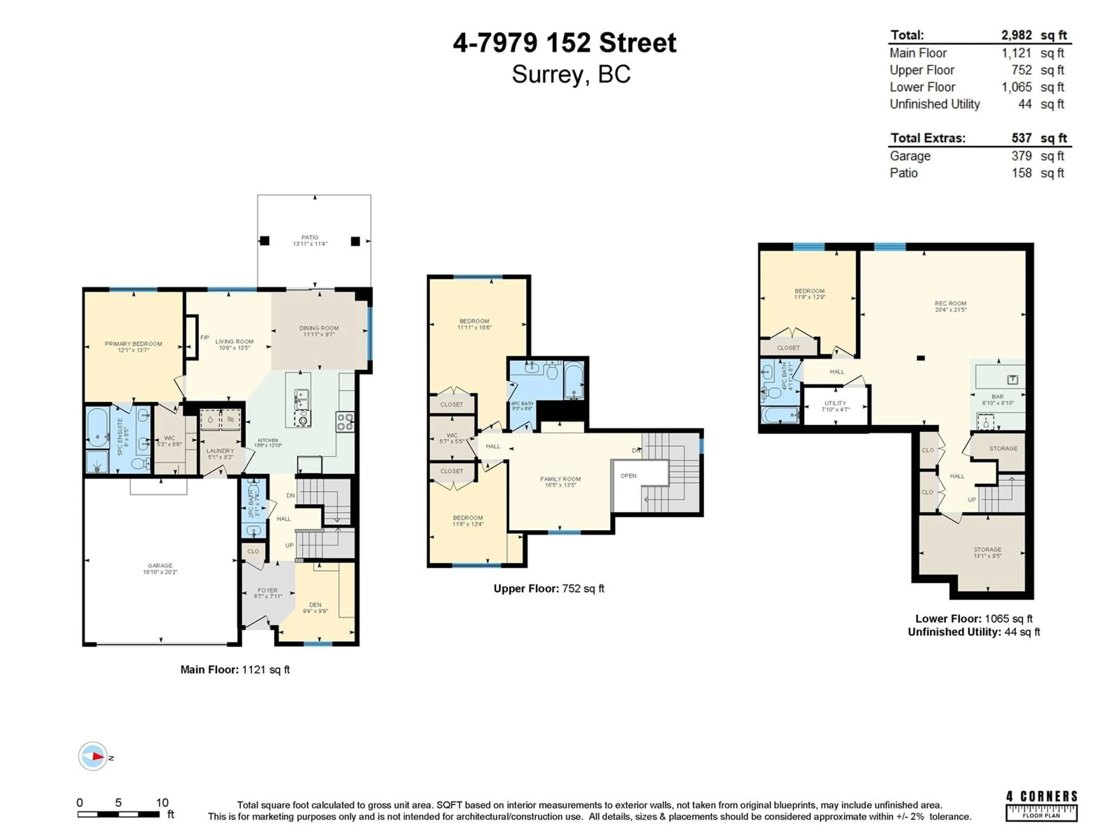 Floor plan for 4 - 7979 152, Surrey British Columbia V3S7S7