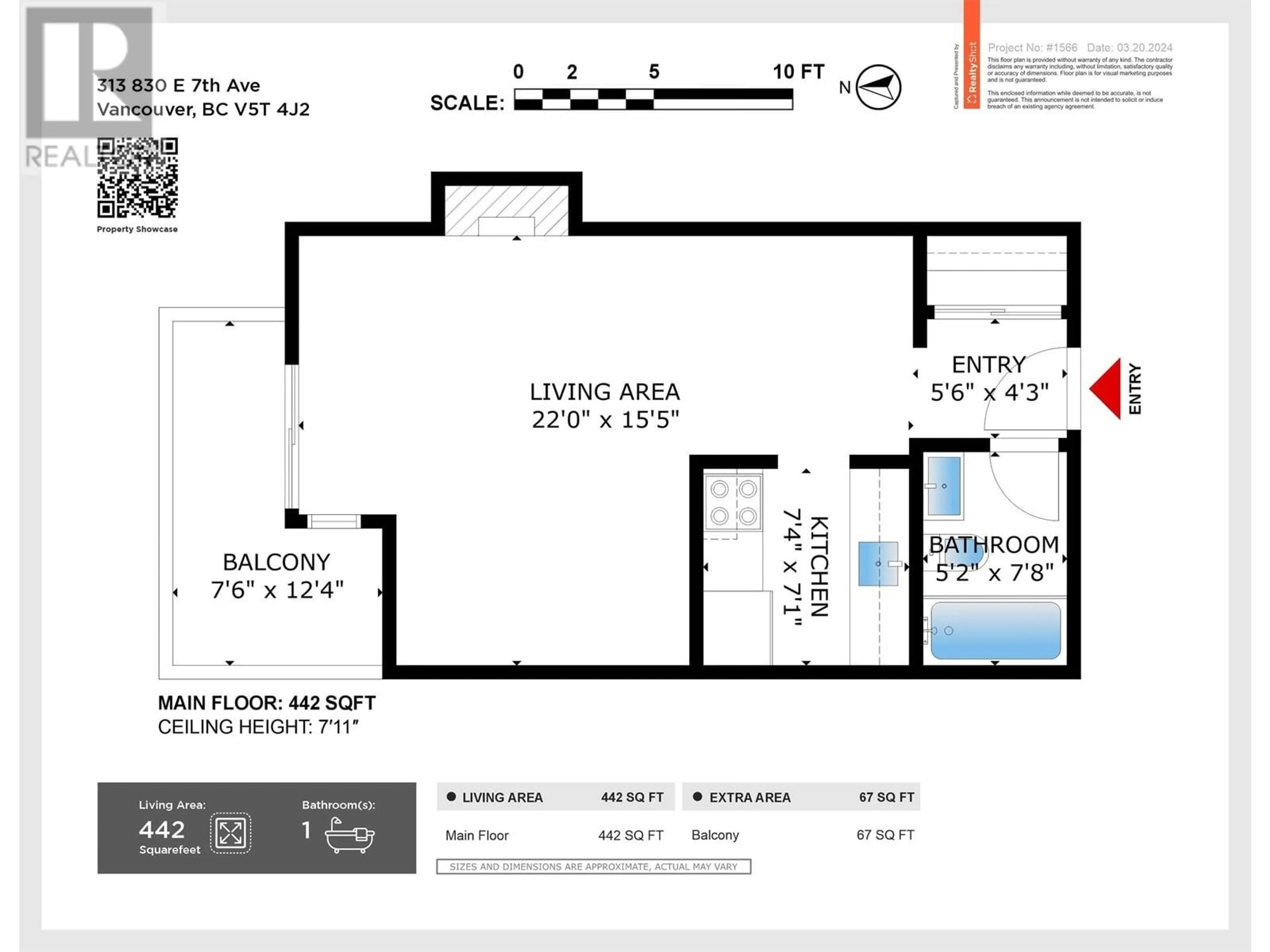 Floor plan for 313 - 830 7TH AVENUE, Vancouver British Columbia V5T4J2
