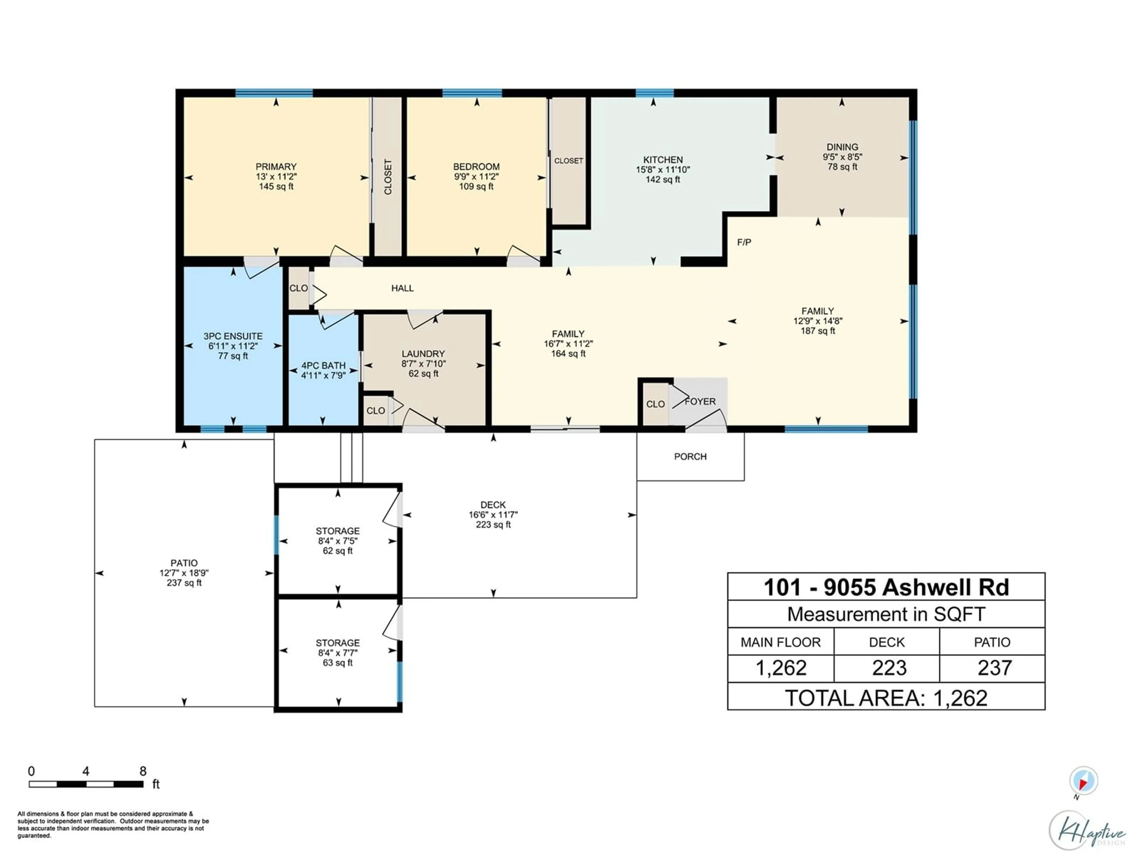Floor plan for 101 - 9055 ASHWELL ROAD, Chilliwack British Columbia V2P7S6