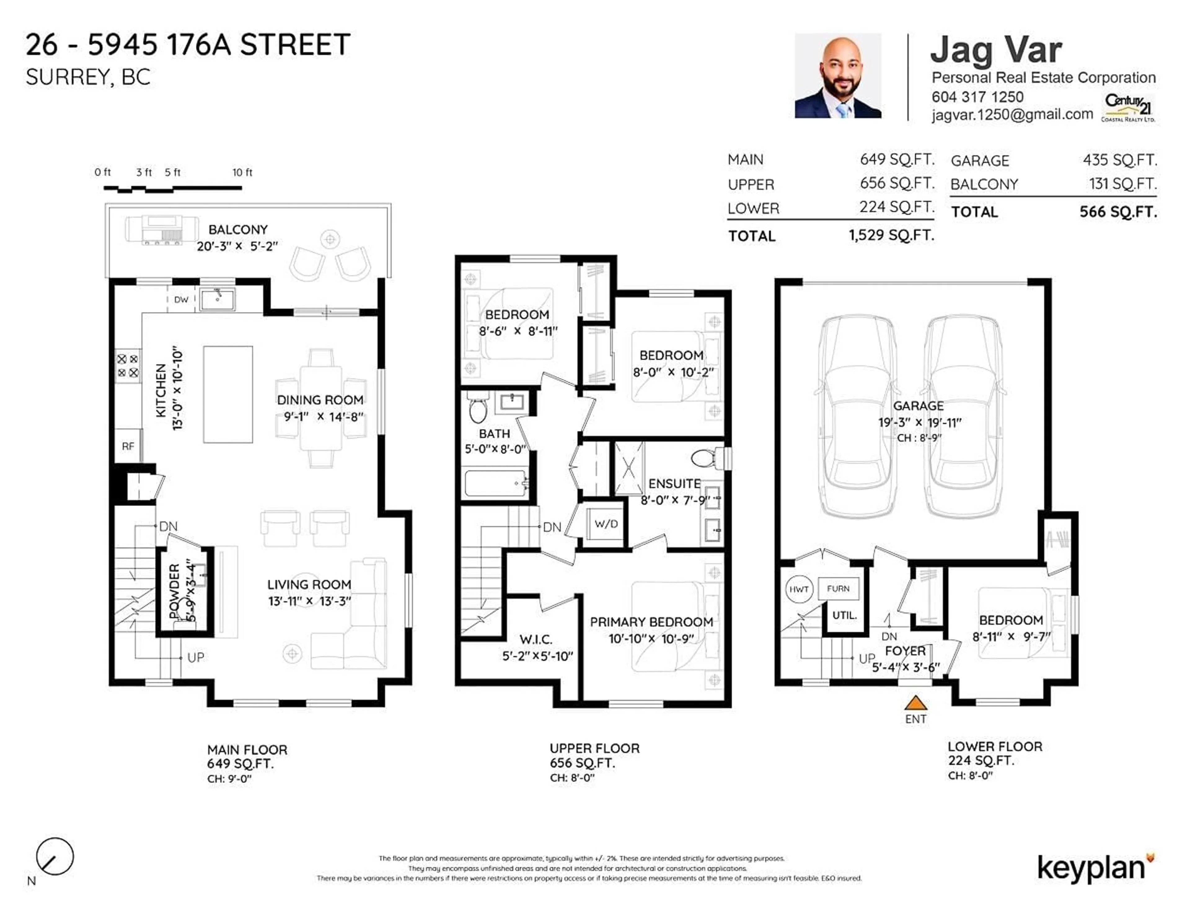 Floor plan for 26 - 5945 176A, Surrey British Columbia V3S0A2