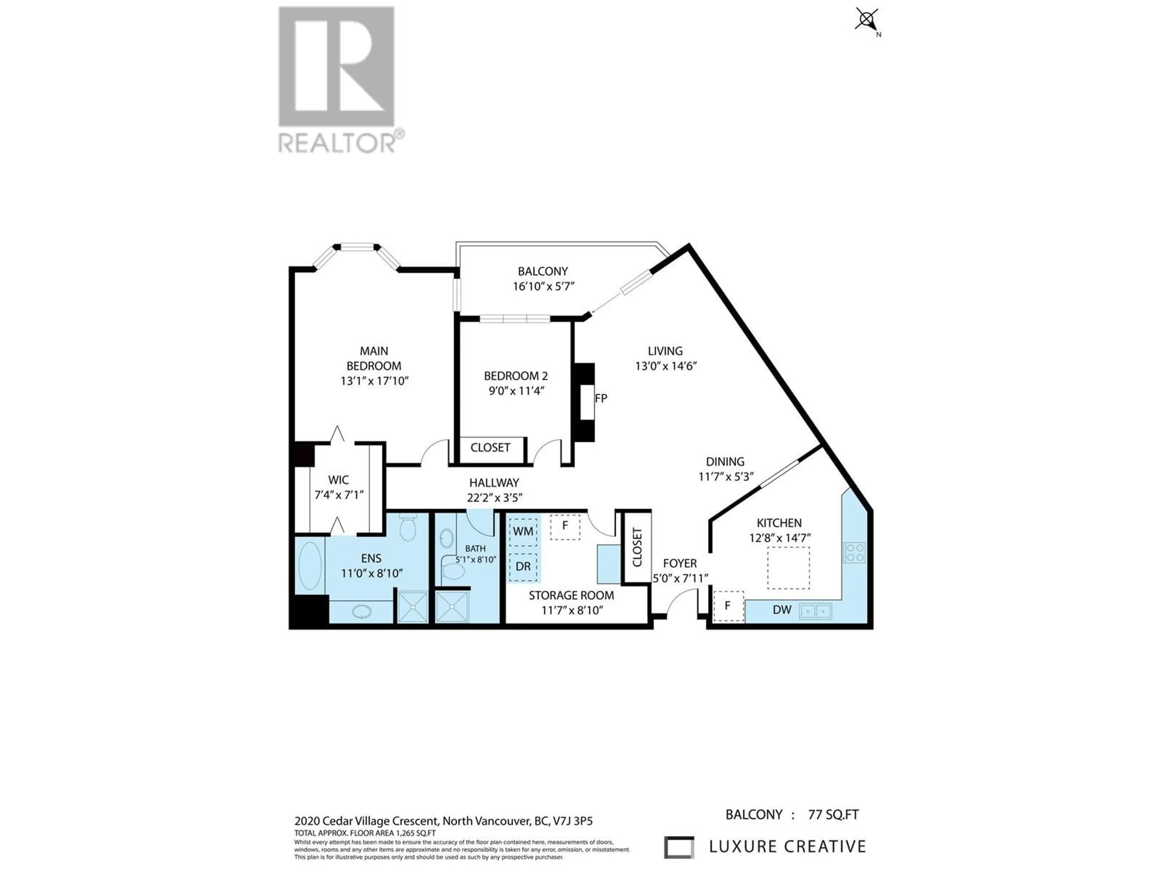 Floor plan for 312 - 2020 CEDAR VILLAGE CRESCENT, North Vancouver British Columbia V7J3P5